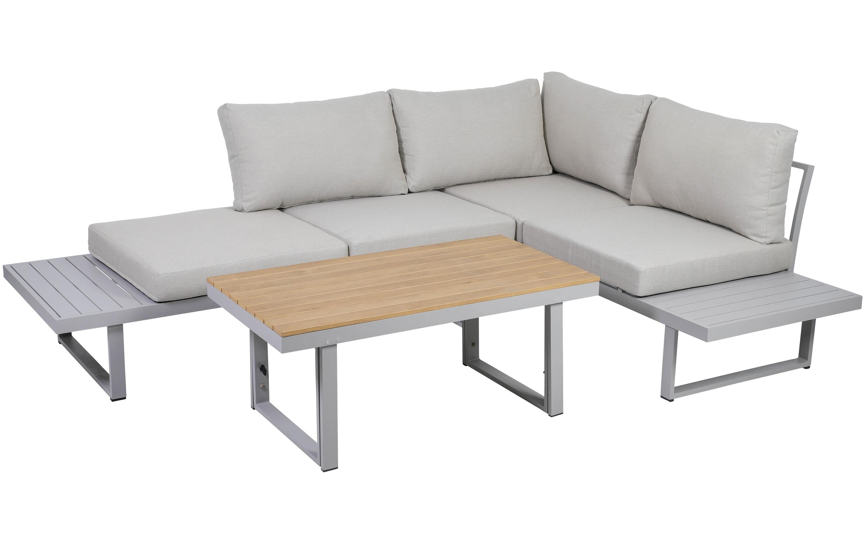 Loungeset Aruba Alu grau Material: Aluminium, 100 % Polyester