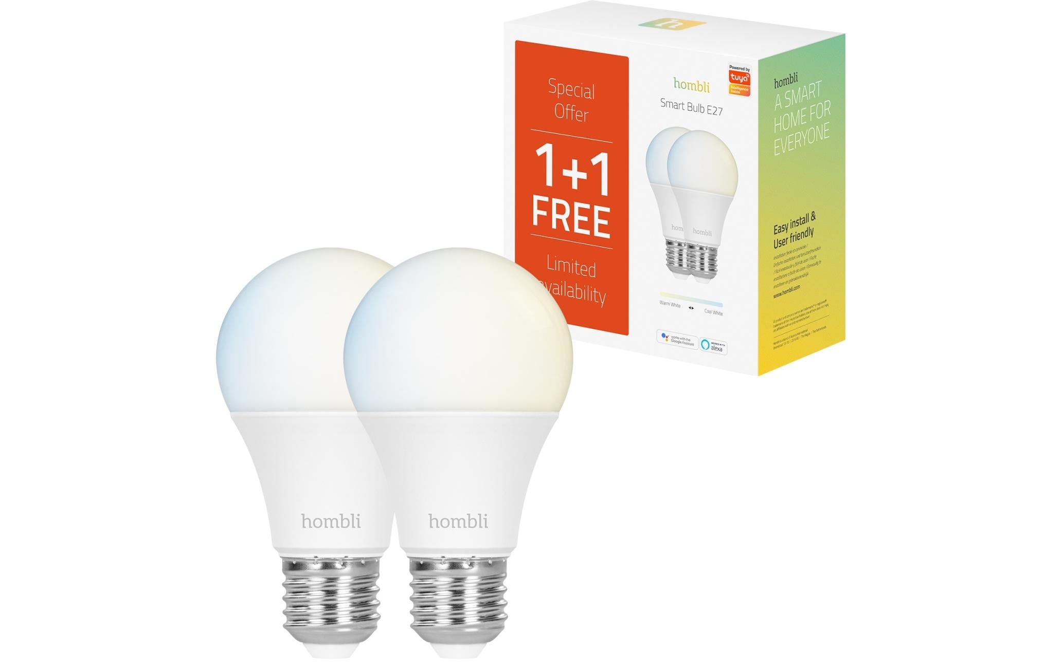 Hombli Smart Bulb E27 9W, CCT Pack 1+1