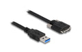USB3.0 Kabel, A-Stecker zu Micro-B-Stecker mit Schraube, 3m, schwarz