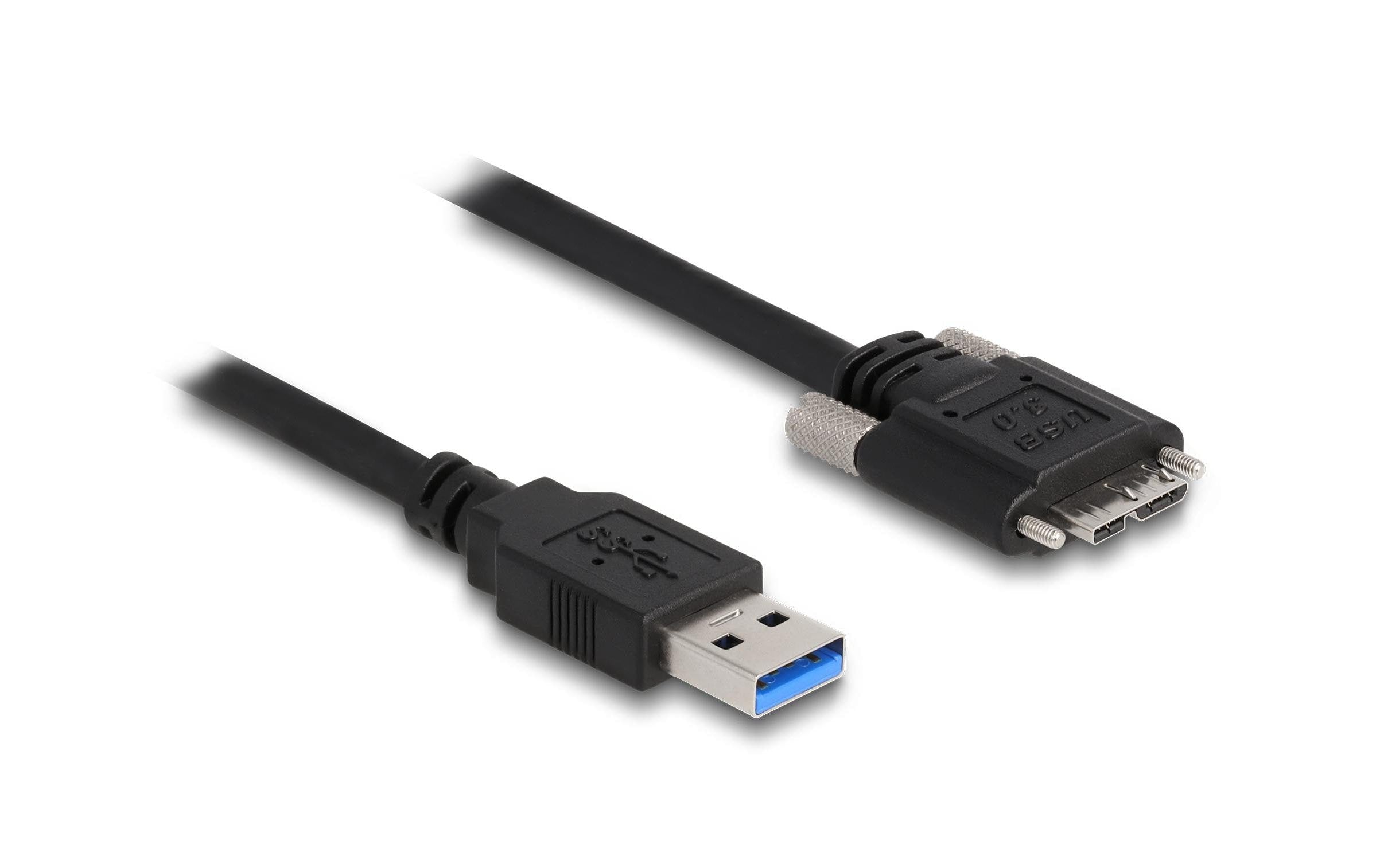 USB3.0 Kabel, A-Stecker zu Micro-B-Stecker mit Schraube, 3m, schwarz