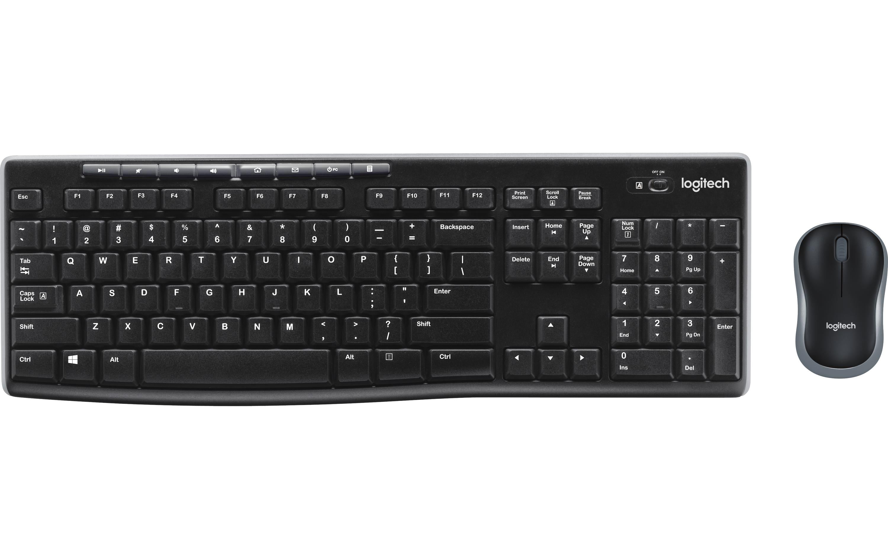 Logitech wireless Desktop MK270, USB 2.4GHz inkl. cordl. optical Maus