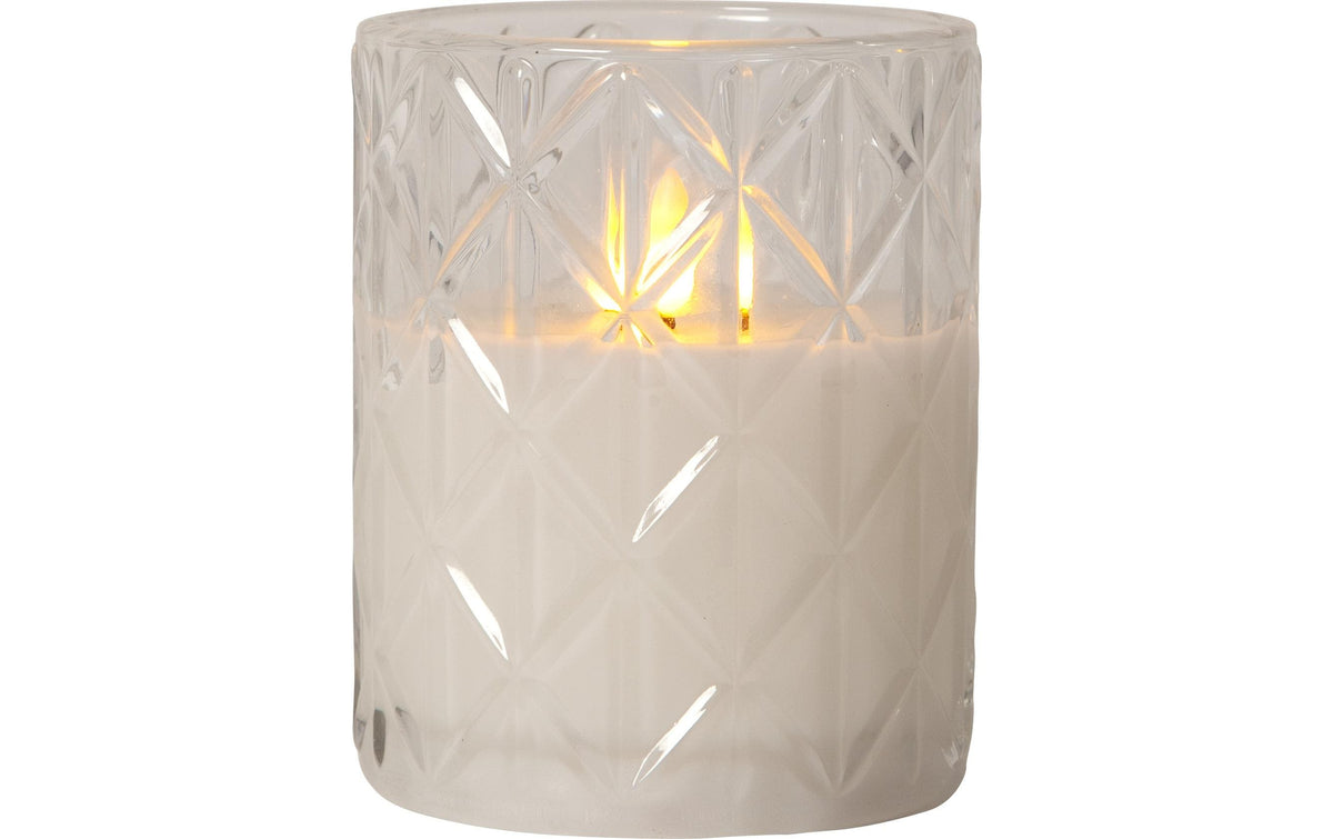 Star Trading LED Pillar Kerze Flamme Romb 0.03W, IP20, Transparent, H 12.5cm