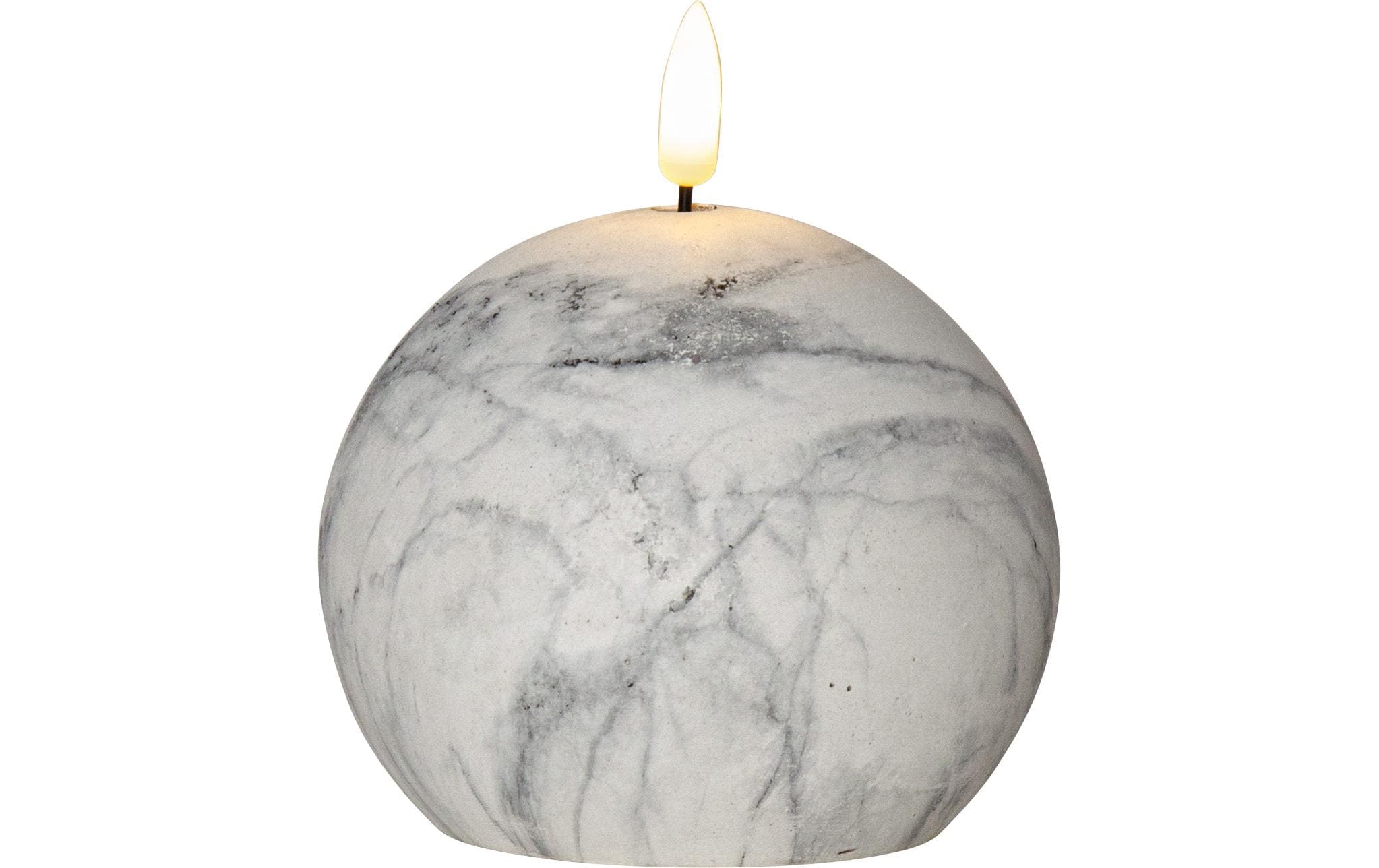 Star Trading LED Pillar Kerze Flamme Marble 0.03W, IP20, Grau