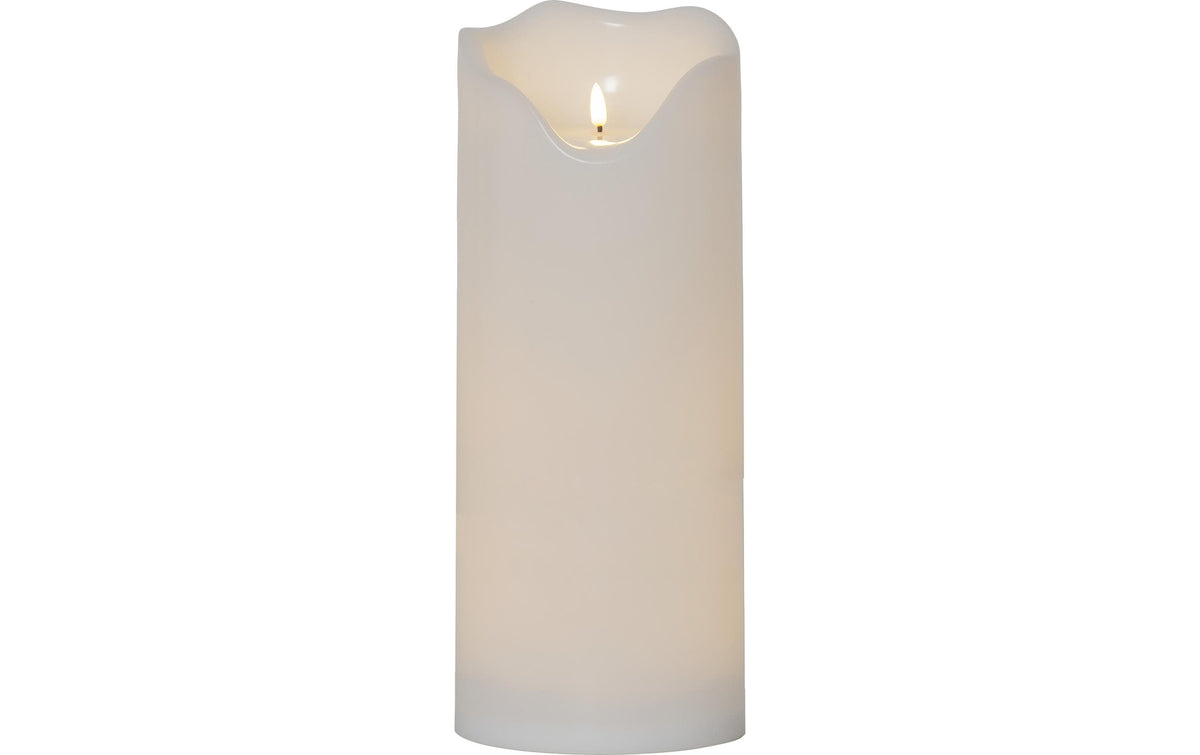 Star Trading LED Pillar Kerze Flamme Grand 0.03W, IP44, Weiss