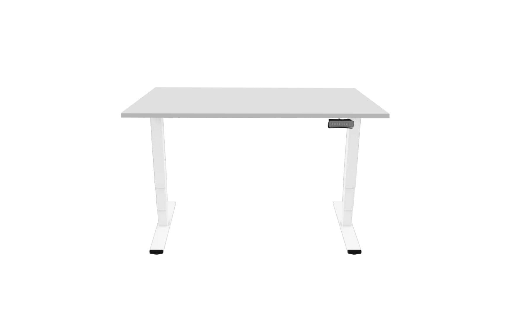 Contini Tisch höhenverstellbar grau Tischplatte grau 1.6x0.8m, Gestell weiss