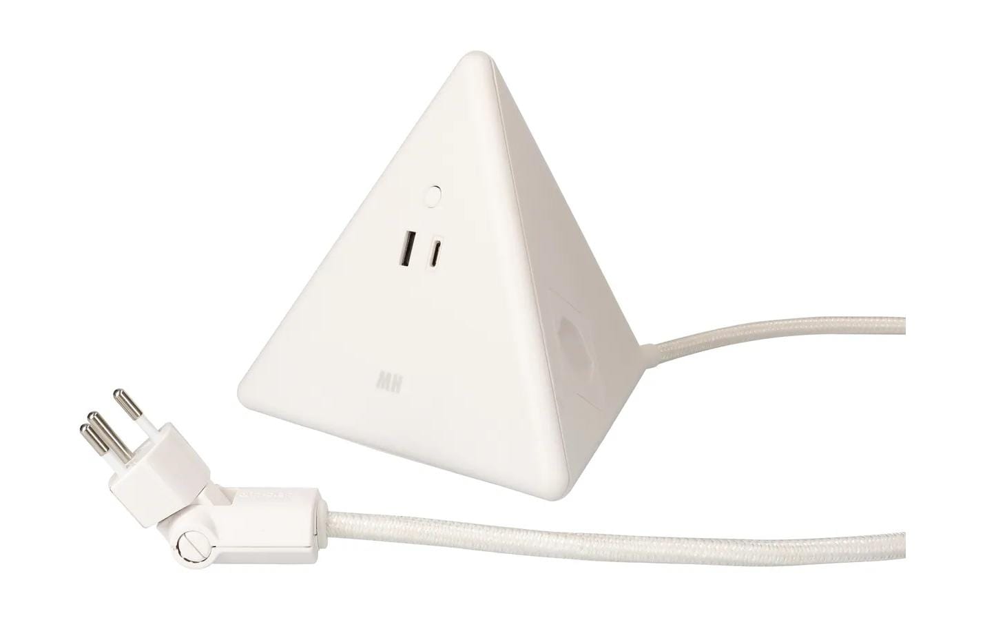 Max Hauri Pyramide Soft-Touch Oberfläche 2x T13, USB-A+C , 2.5m Zul., weiss