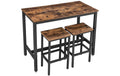 Vasagle Bartisch mit 2 Hocker 120 x 60 x 90 cm, Stühle 40x30x65 cm