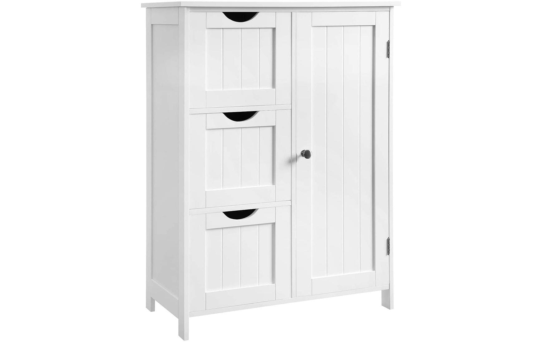 Vasagle Schrank Landhausstil, Weiss MDF, 60x30x81 cm (BxHxT)