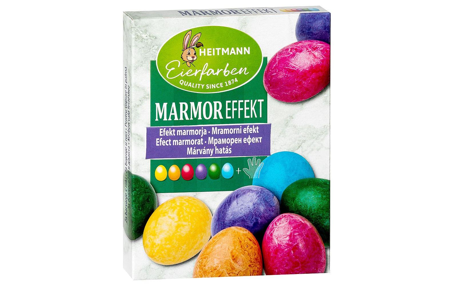 B&H Eiermalfarben Marmor Effekt Gelb, Rot, Violett, Grün, Orange und Blau