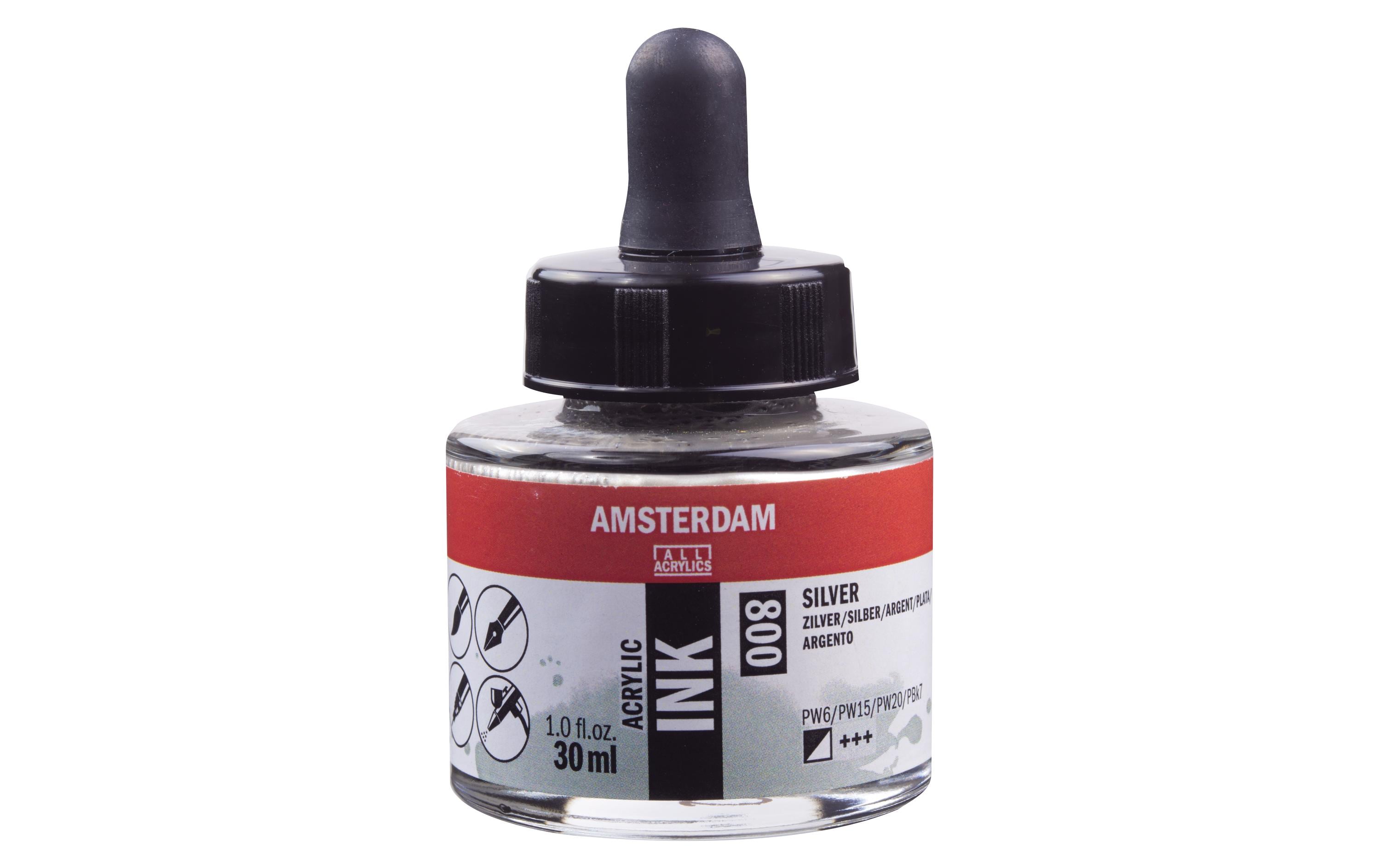 Amsterdam Acrylic Tinte 30 ml Farbe: Silber