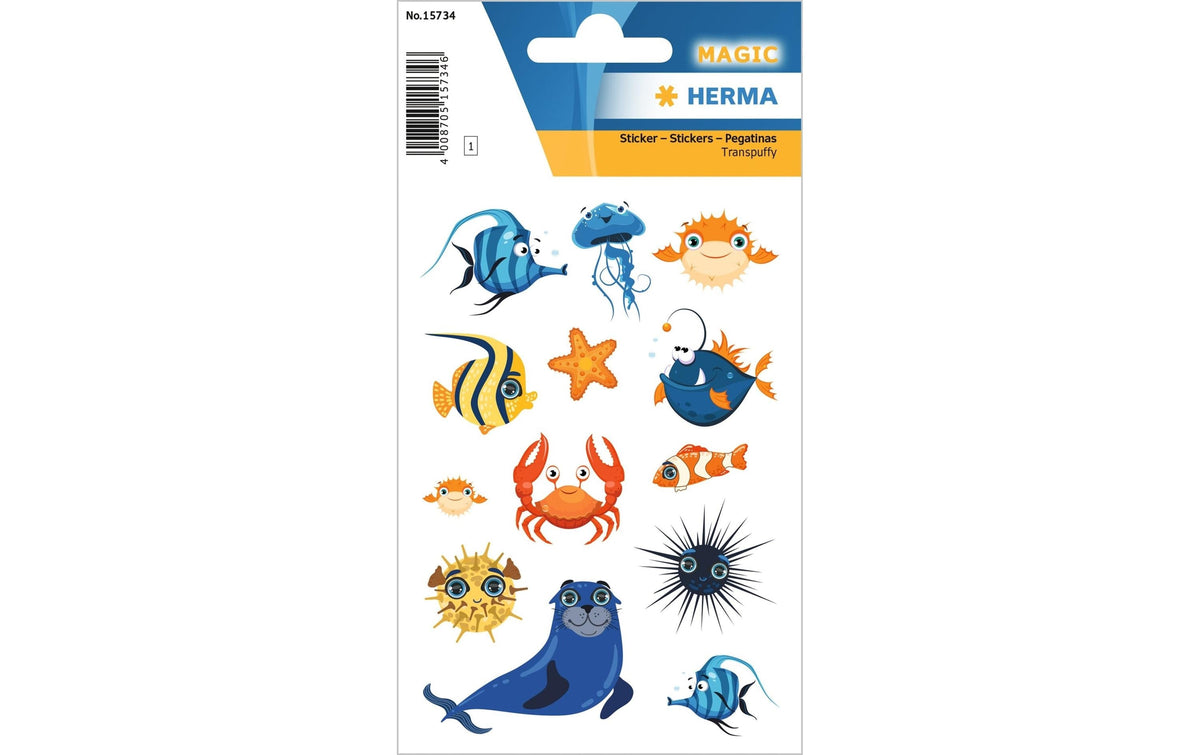 Herma Sticker Magic Meerestiere 1 Blatt, 13 Stickers