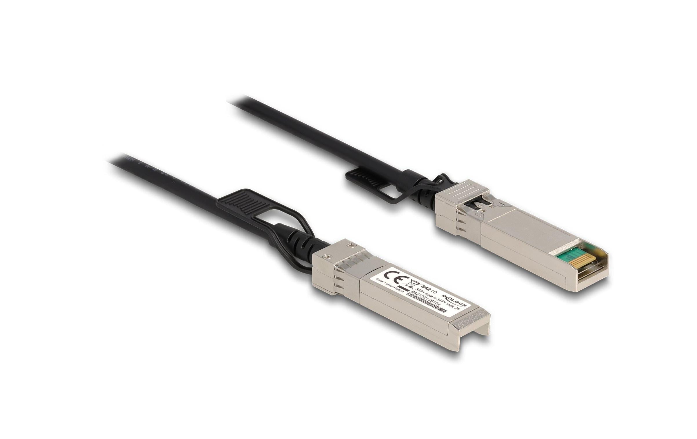 Delock Kabel Twinax SFP+ Stecker zu SFP+ Stecker, 3m, schwarz