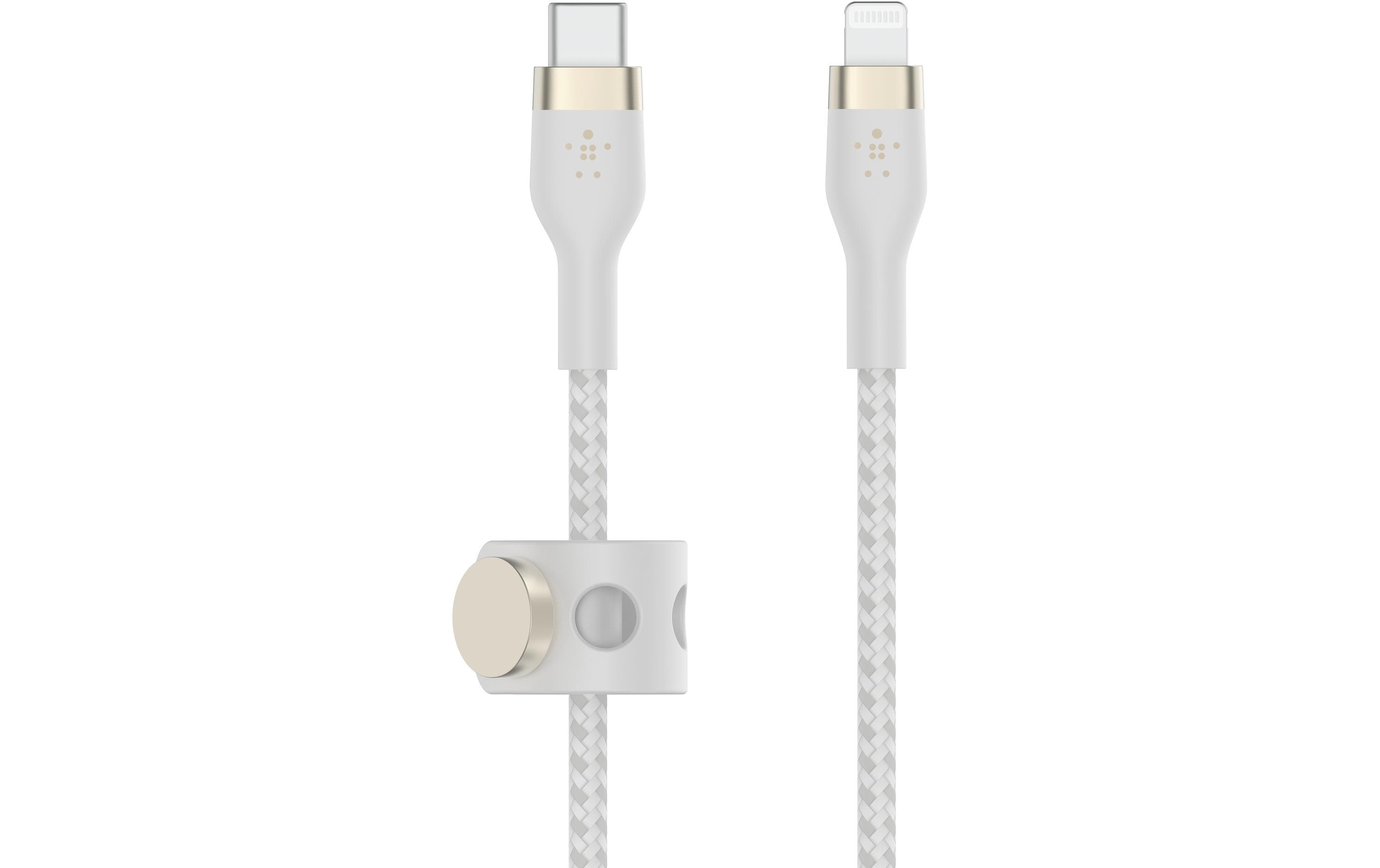 Belkin BoostCharge ProFlex USB-C-Lightn 2m Silikon weiss bis 15W