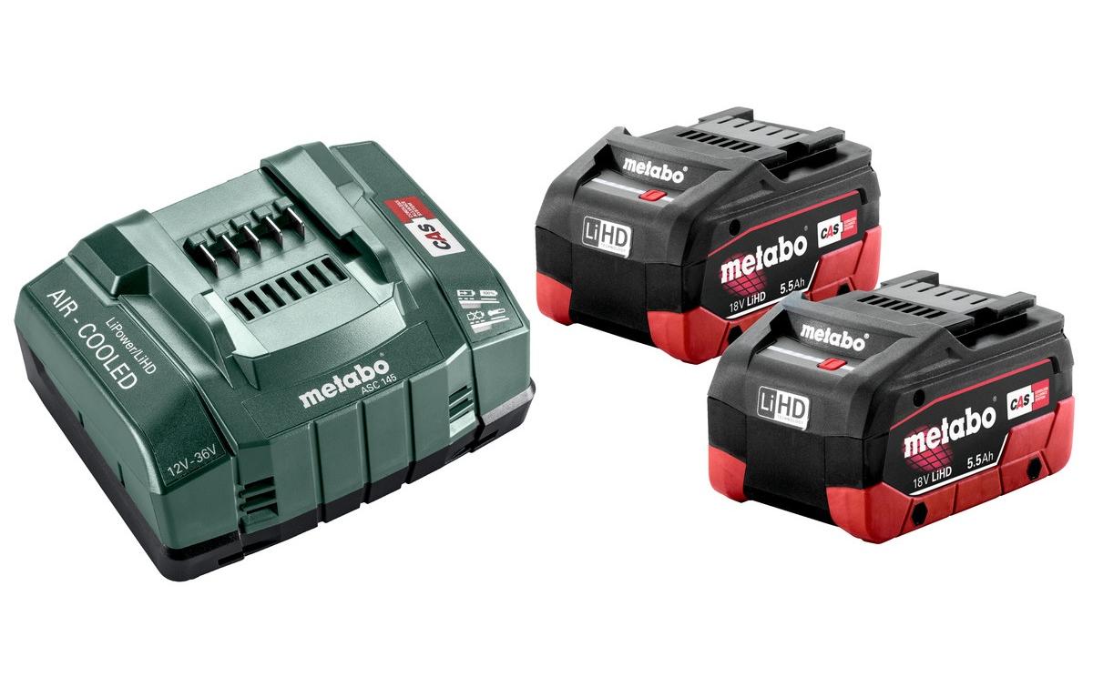 Metabo Basis-Set Akku und Ladegerät LiHD 2 x 5.5 Ah
