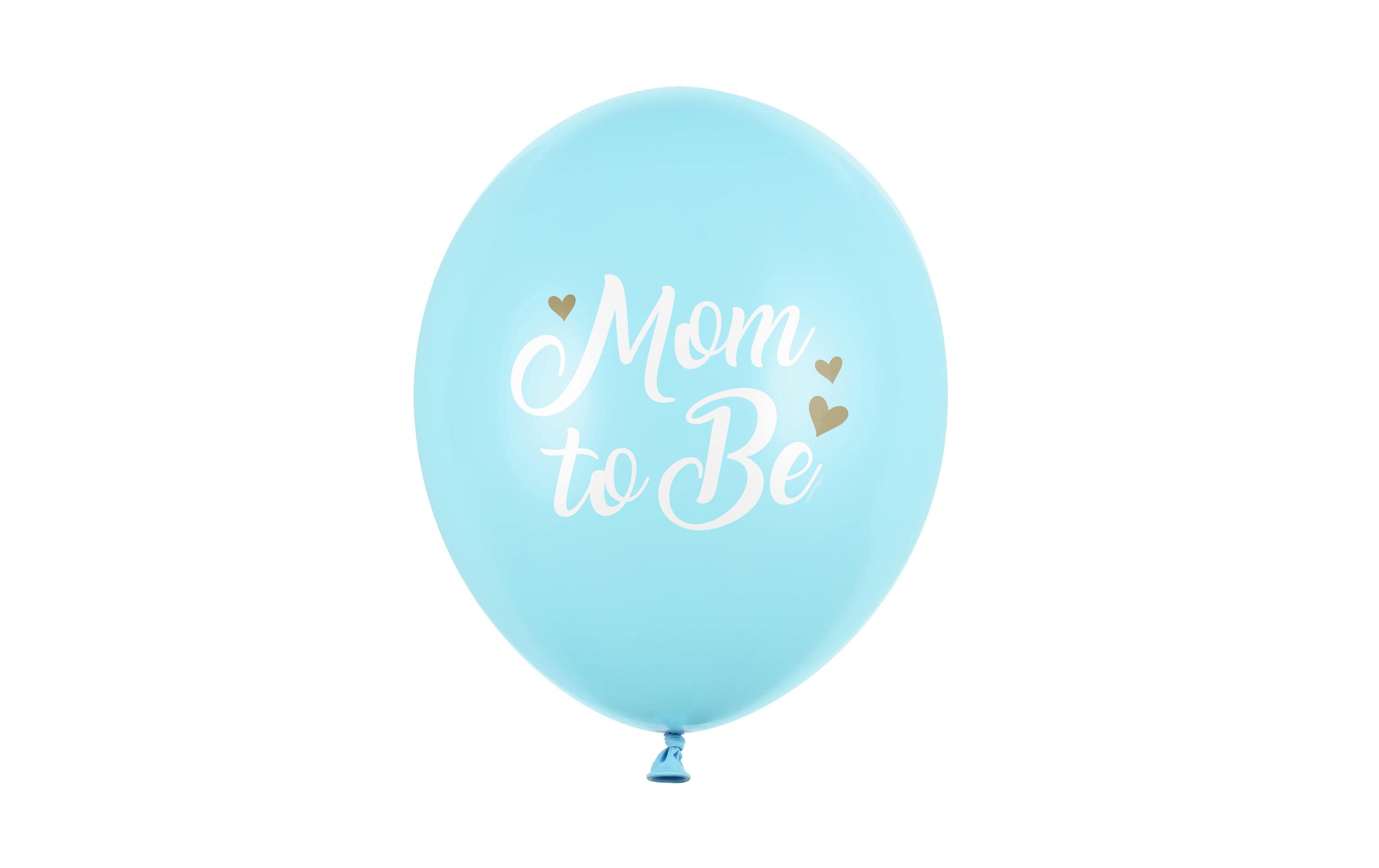 Partydeco Ballons Mom to be past-blau D: 30 cm, 6 Stück