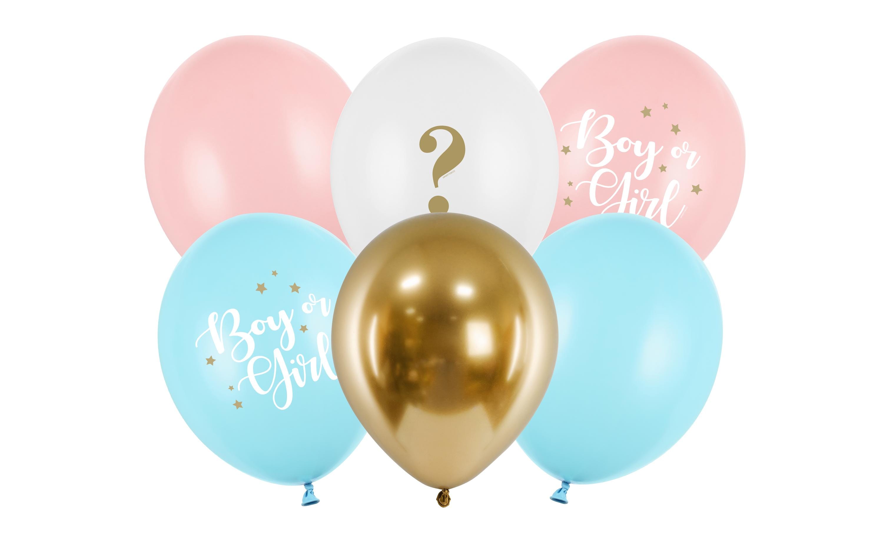Partydeco Ballons Boy or Girl blau/pink D: 30 cm, 6 Stück