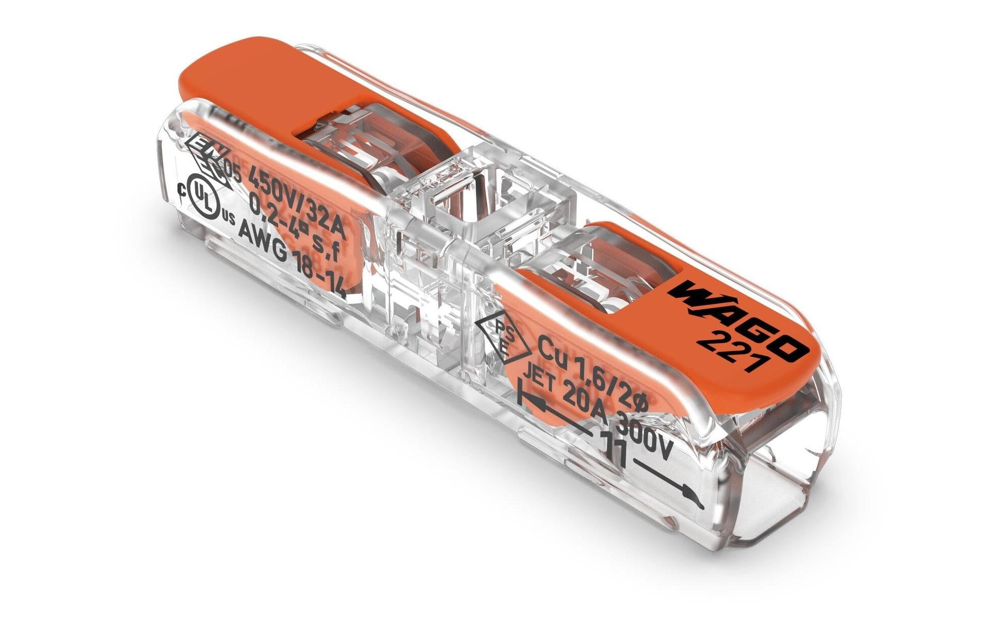 Wago Durchgangsverbinder 2-fach 2L 0.14-4 mm2 32 A, 60 Stück