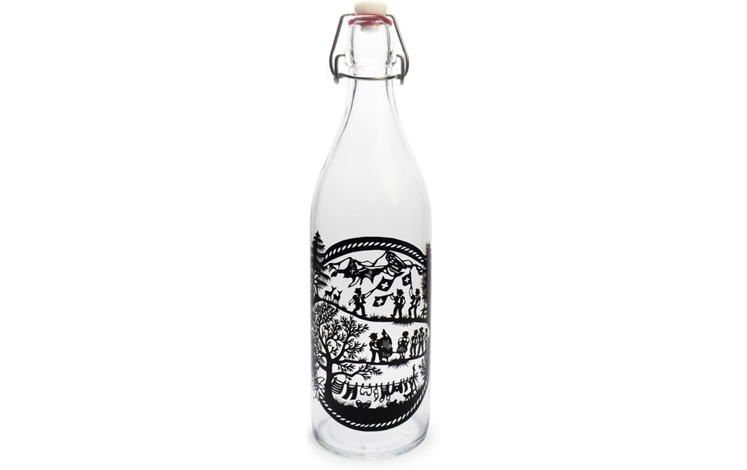 Trendform Glasflasche 1L Swiss Tradition Bügelverschluss, H: 30.7cm D: 8.3cm