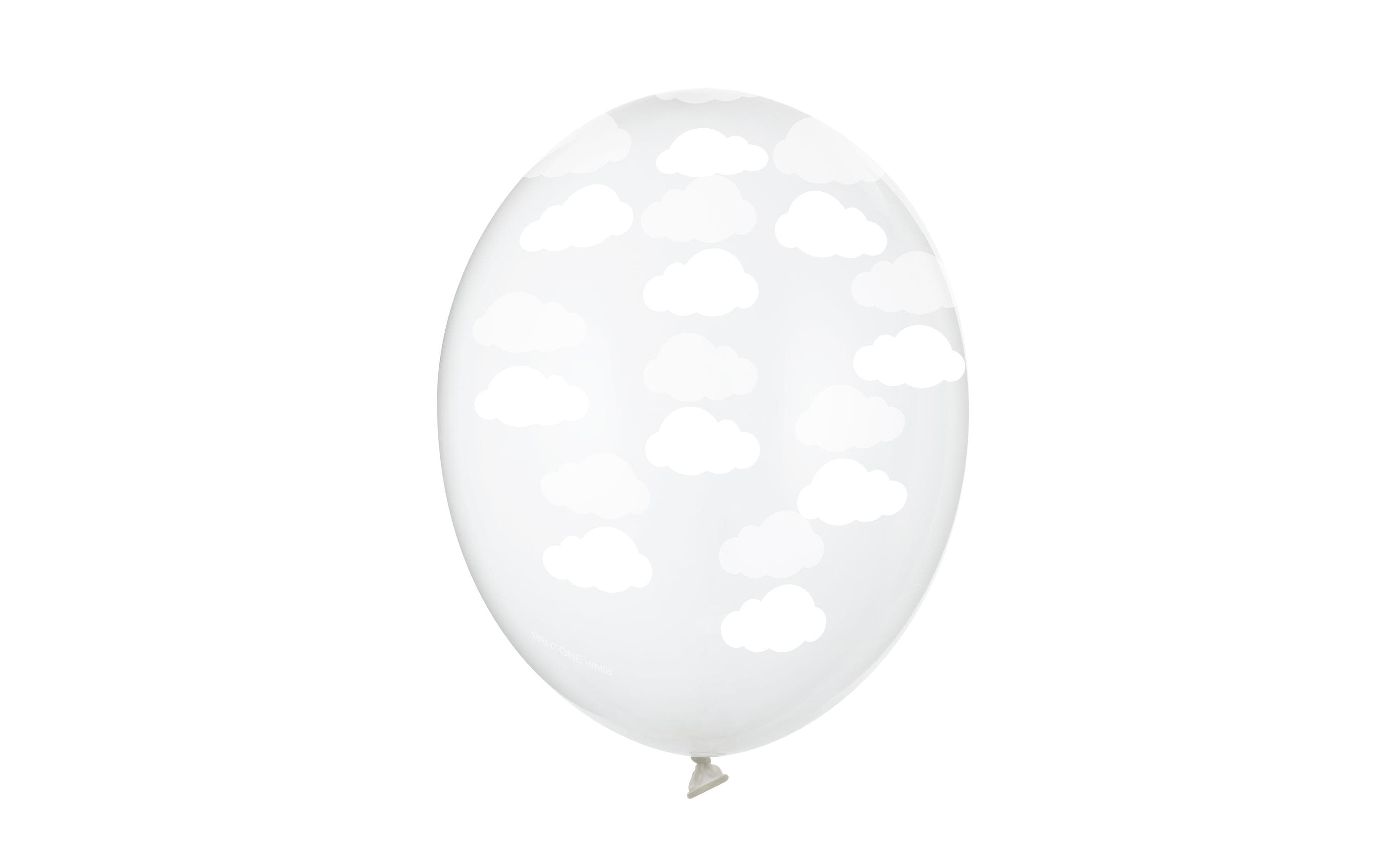 Partydeco Ballons Wolken transparent/weiss D: 30 cm, 6 Stück