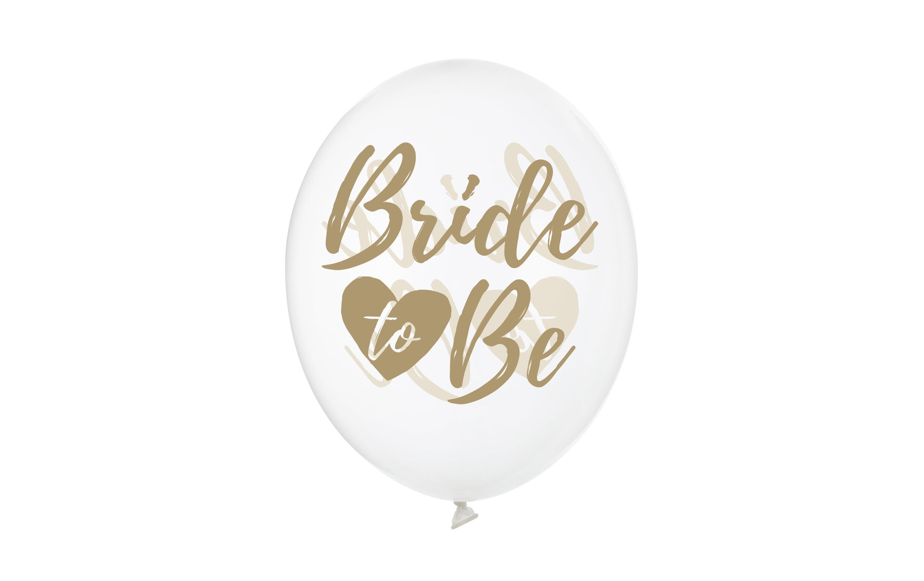 Partydeco Ballons Bride to be, transp/gold D: 30 cm, 6 Stück