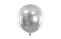 Partydeco Ballon Rund Glossy silber, 60 cm