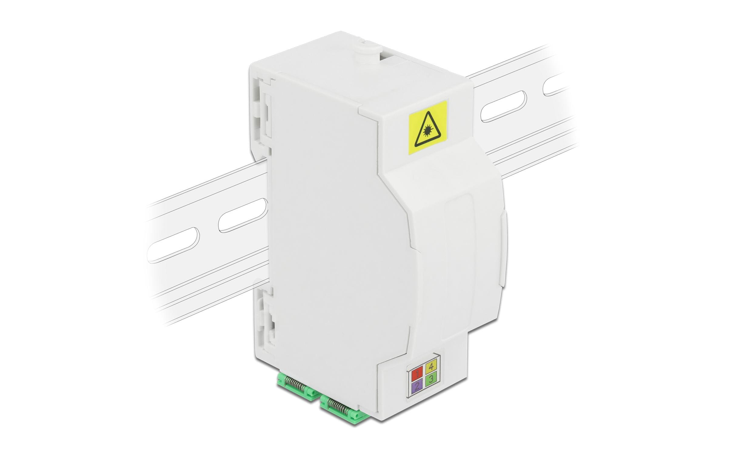 Delock LWL Anschlussdose für Hutschiene 4x SC Simplex oder LC Duplex, weiss