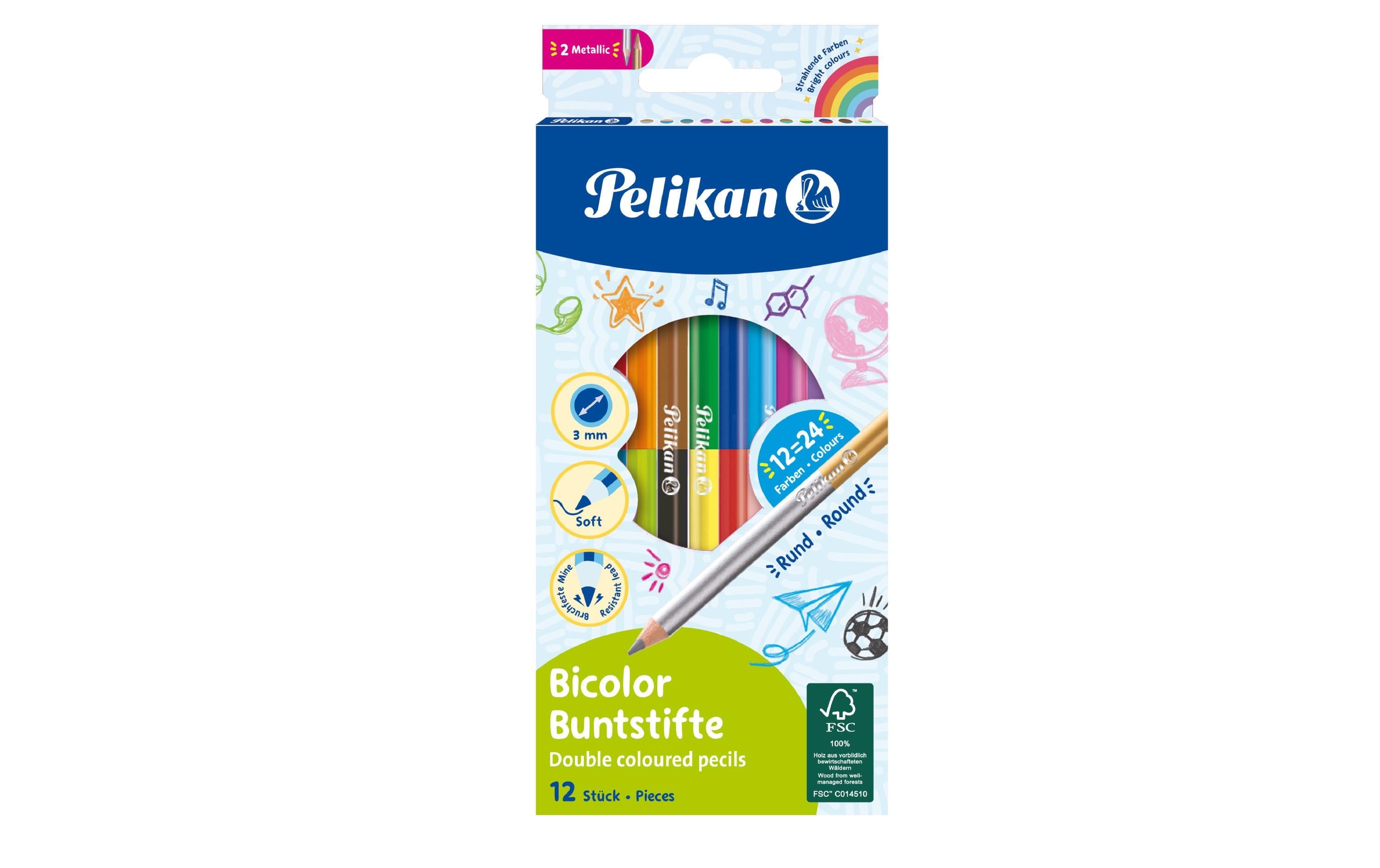Pelikan Buntstifte Bicolor 12 Farben, 24 Farben