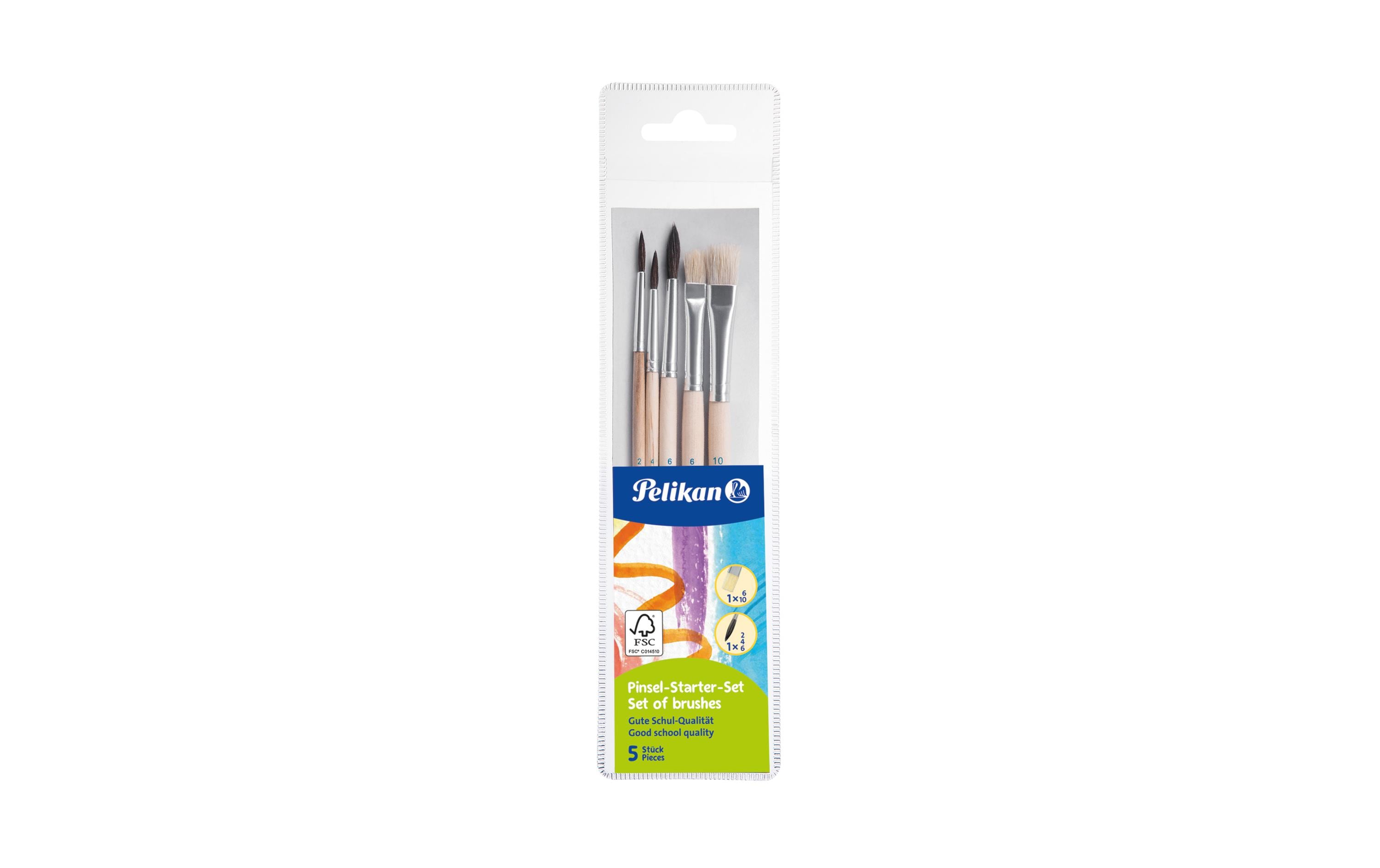 Pelikan Pinsel Starter-Set mit 5 Stück diverse Grössen