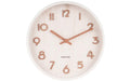KARLSSON Wanduhr Pure, Weiss Lindenholz,22x4.5cm(DxT),exkl.1xAA Batterie