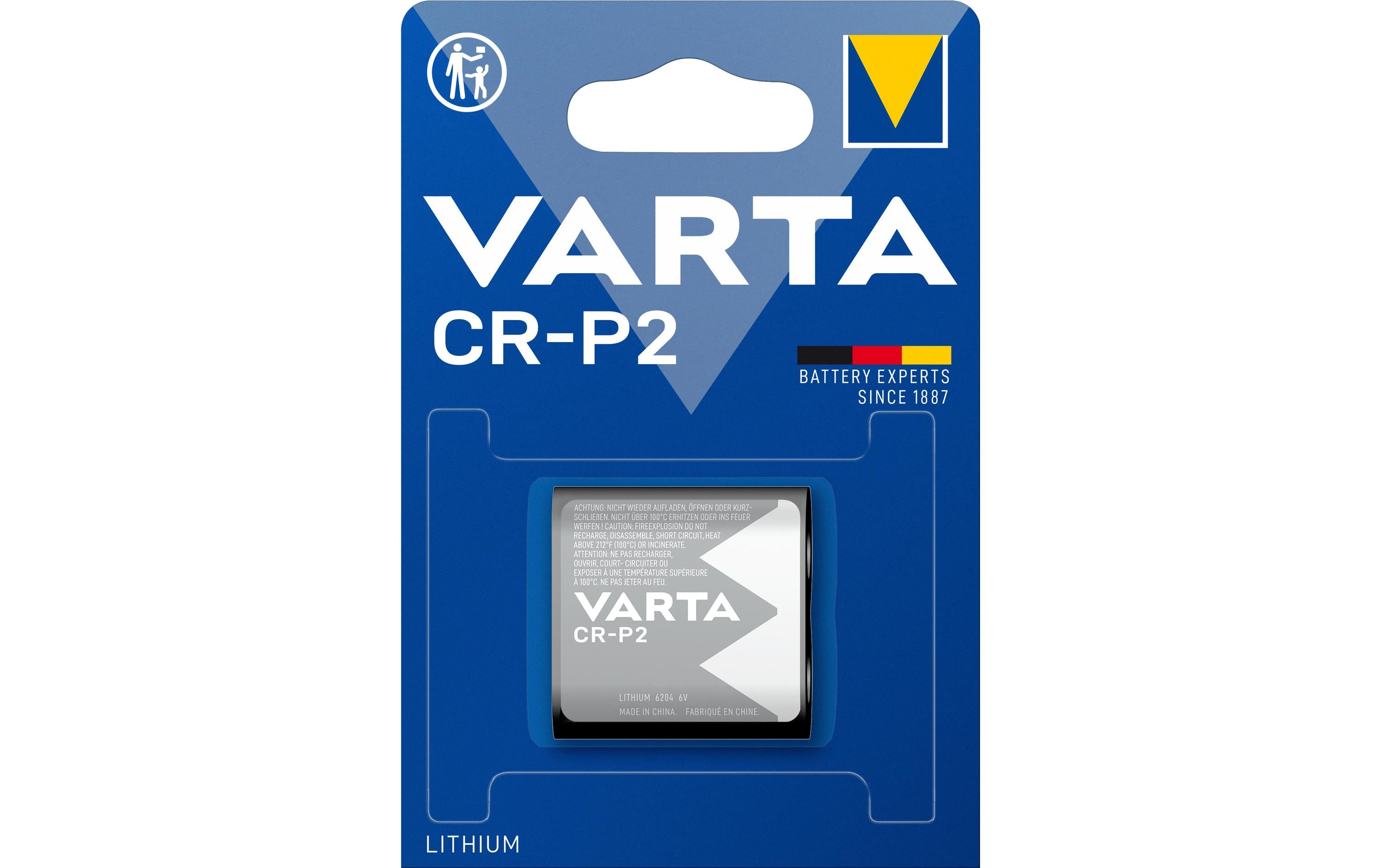 VARTA Lithium Batterie CR-P2, 1Stk Kapazität 1600 mAh