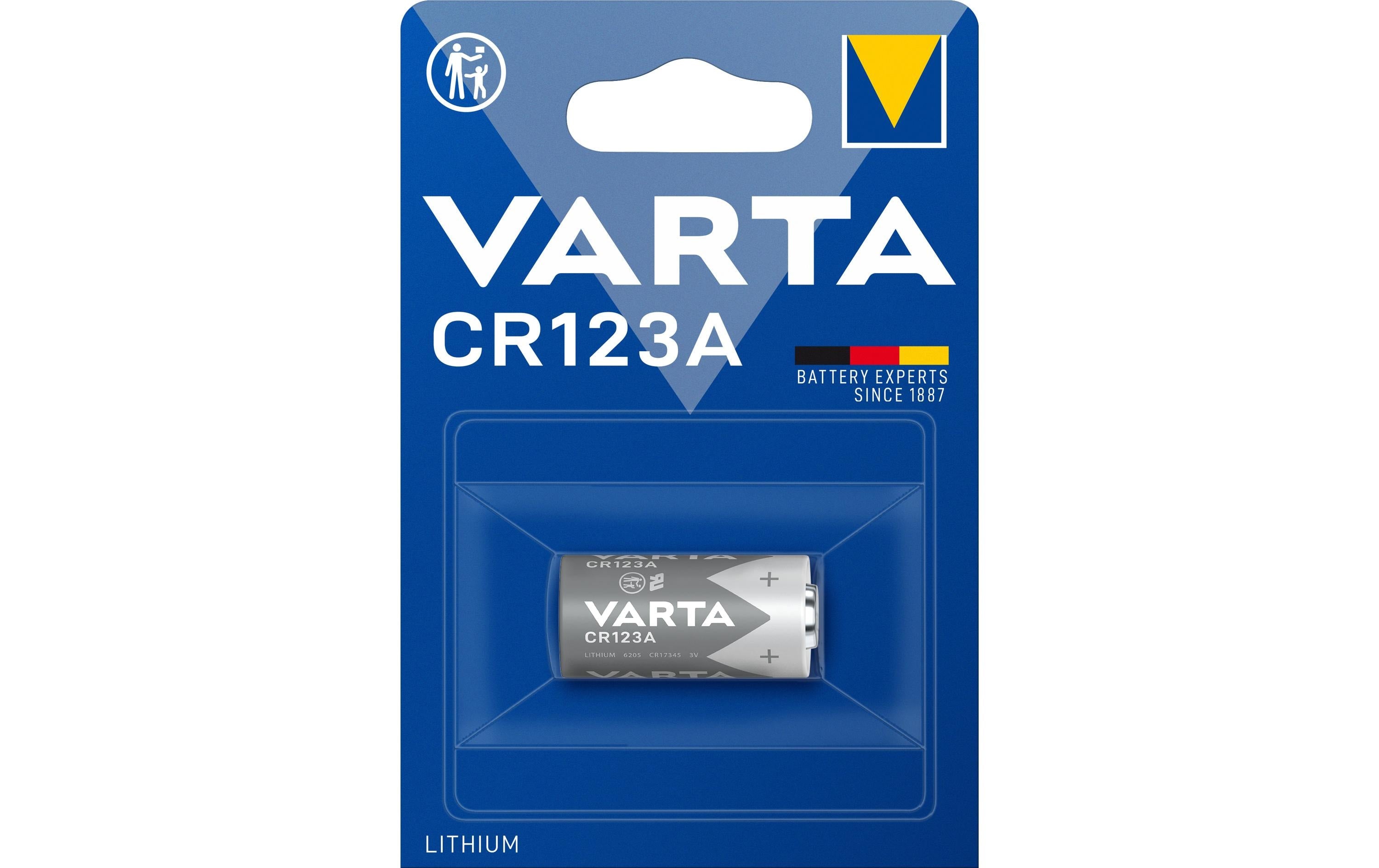 VARTA Lithium Batterie CR123A, 1Stk 1 Stück, Blister Verpackung, 3.0V