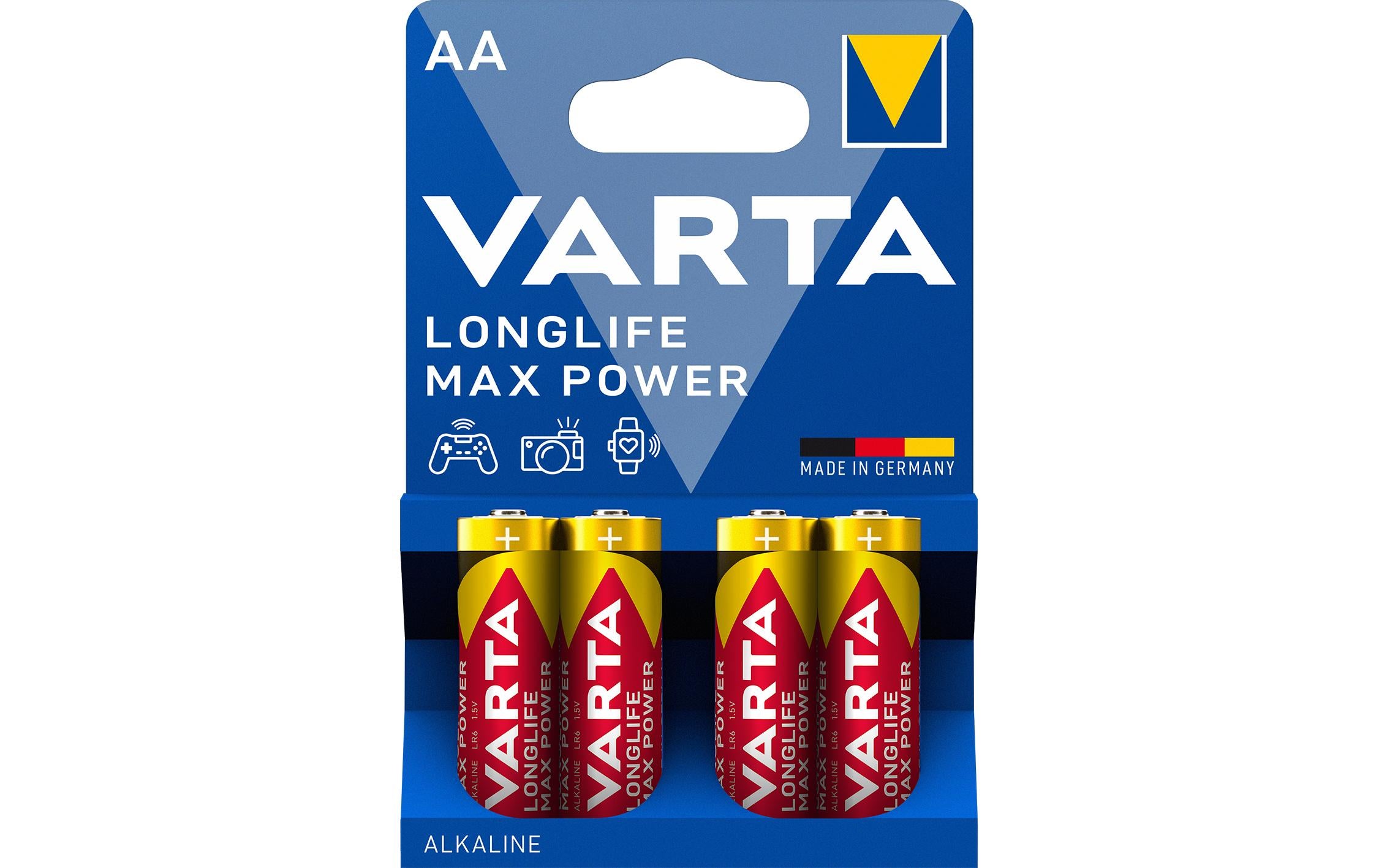 VARTA Longlife Max Power AA, 1.5V, 4Stk vergl. Typ LR06, MIGNON, AM3, AA