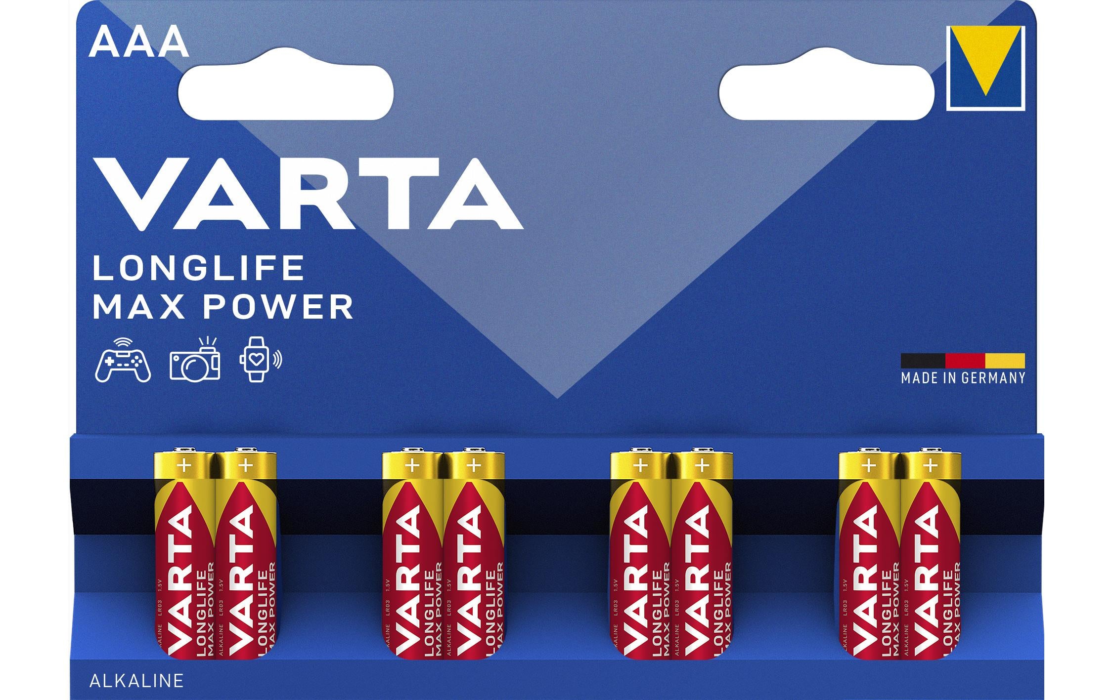 VARTA Longlife Max Power AAA, 1.5V, 8Stk vergl. Typ LR03, MICRO, AM4, KA3, AAA