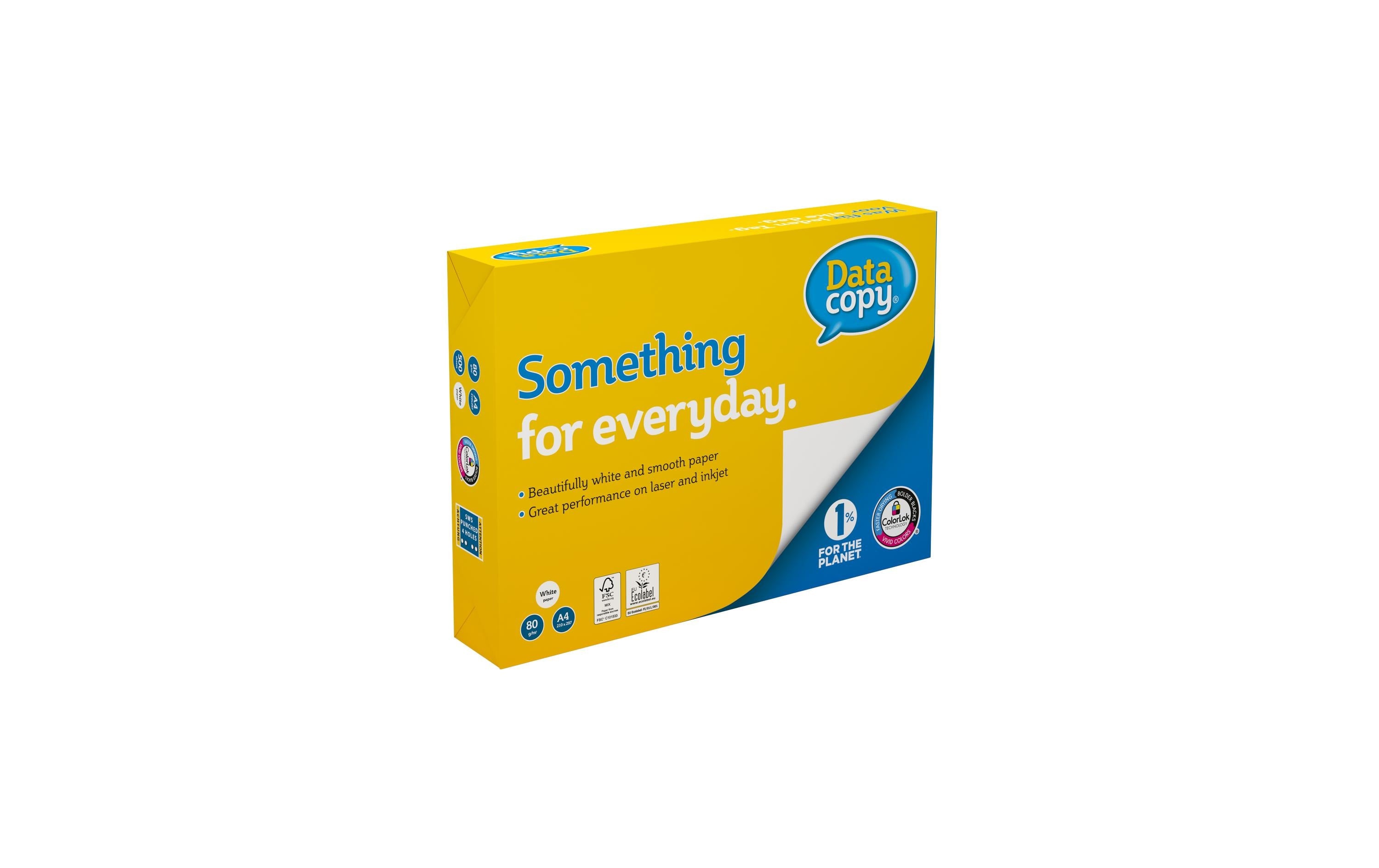 Kopierpapier A4 DataCopy , weiss, holzfrei 80g/m2, Pack à 2500 Blatt, leicht satiniert