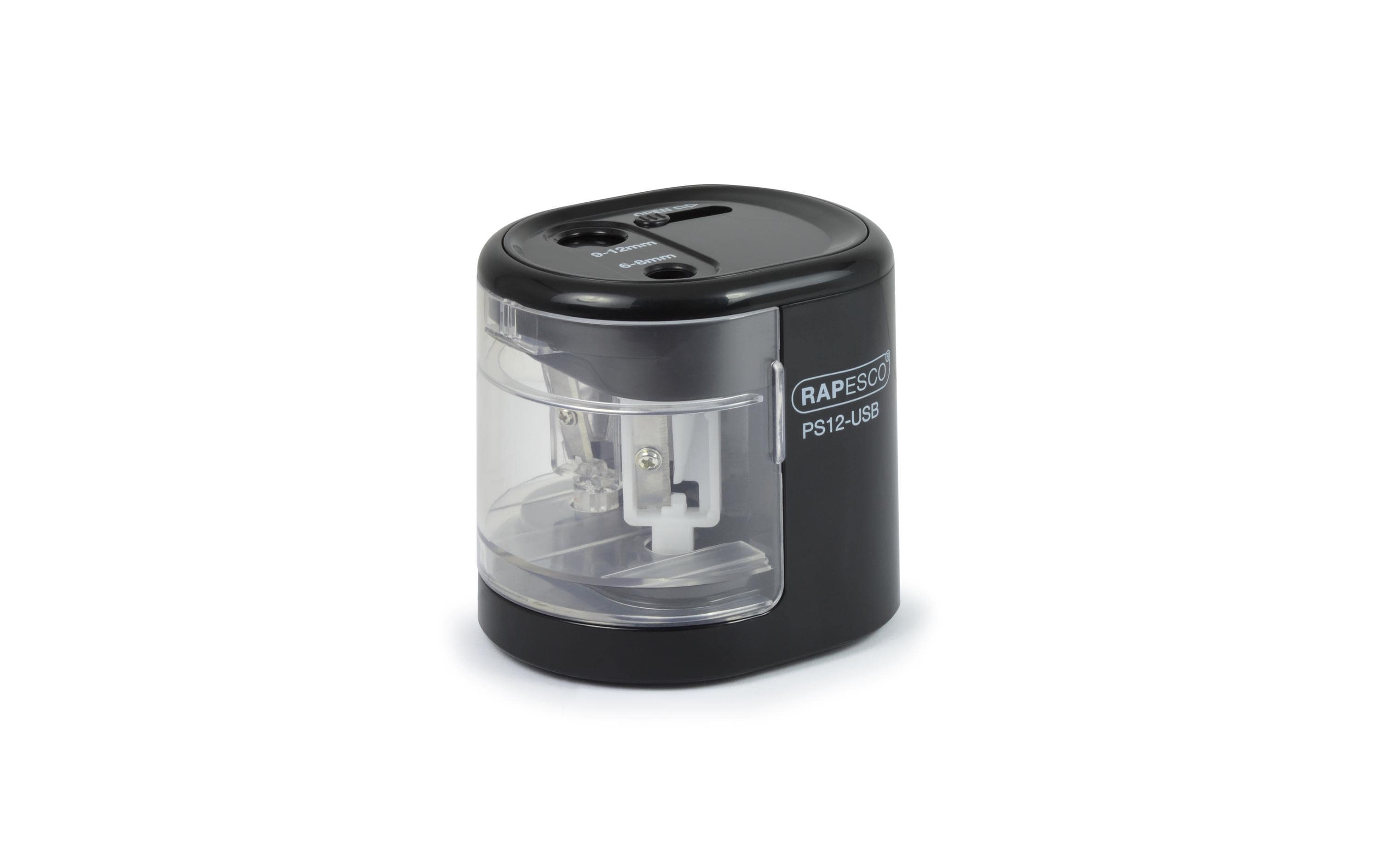 Rapesco Spitzmaschine elektrisch RA-1449 schwarz, USB Kabel oder Batterie