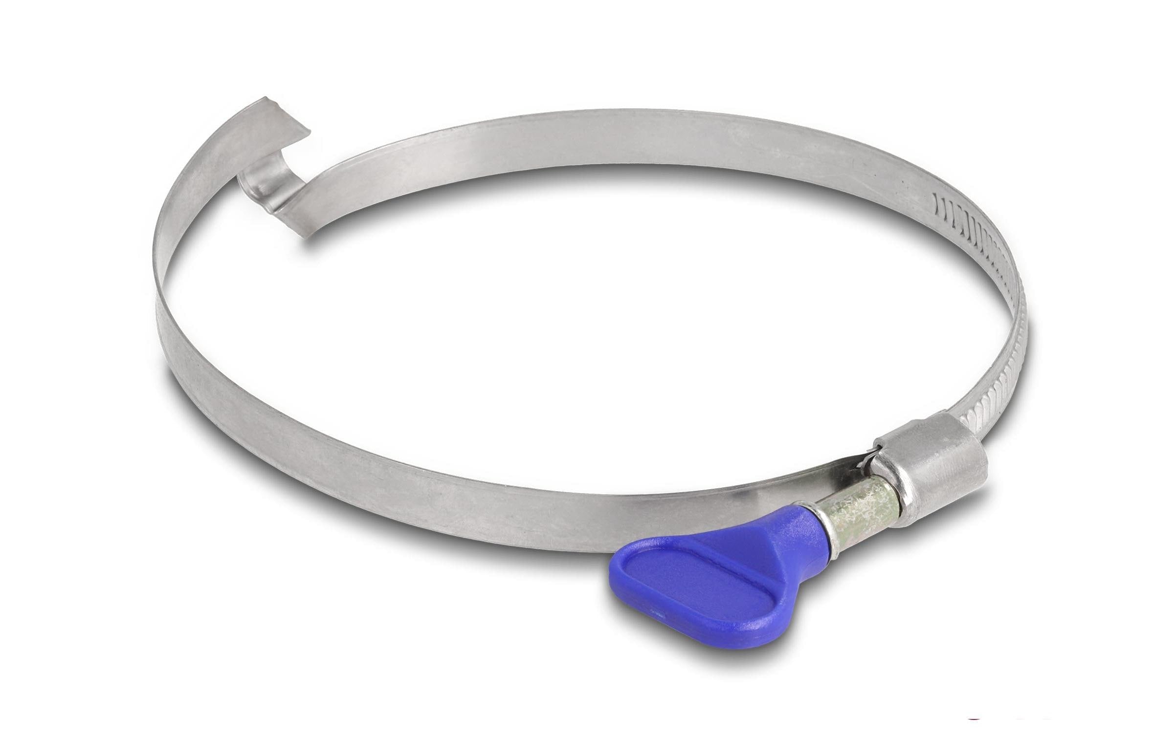 Delock Schlauchschellen 80-100mm, 5 Stück Edelstahl 400, Brücke links & Mutter, Blau