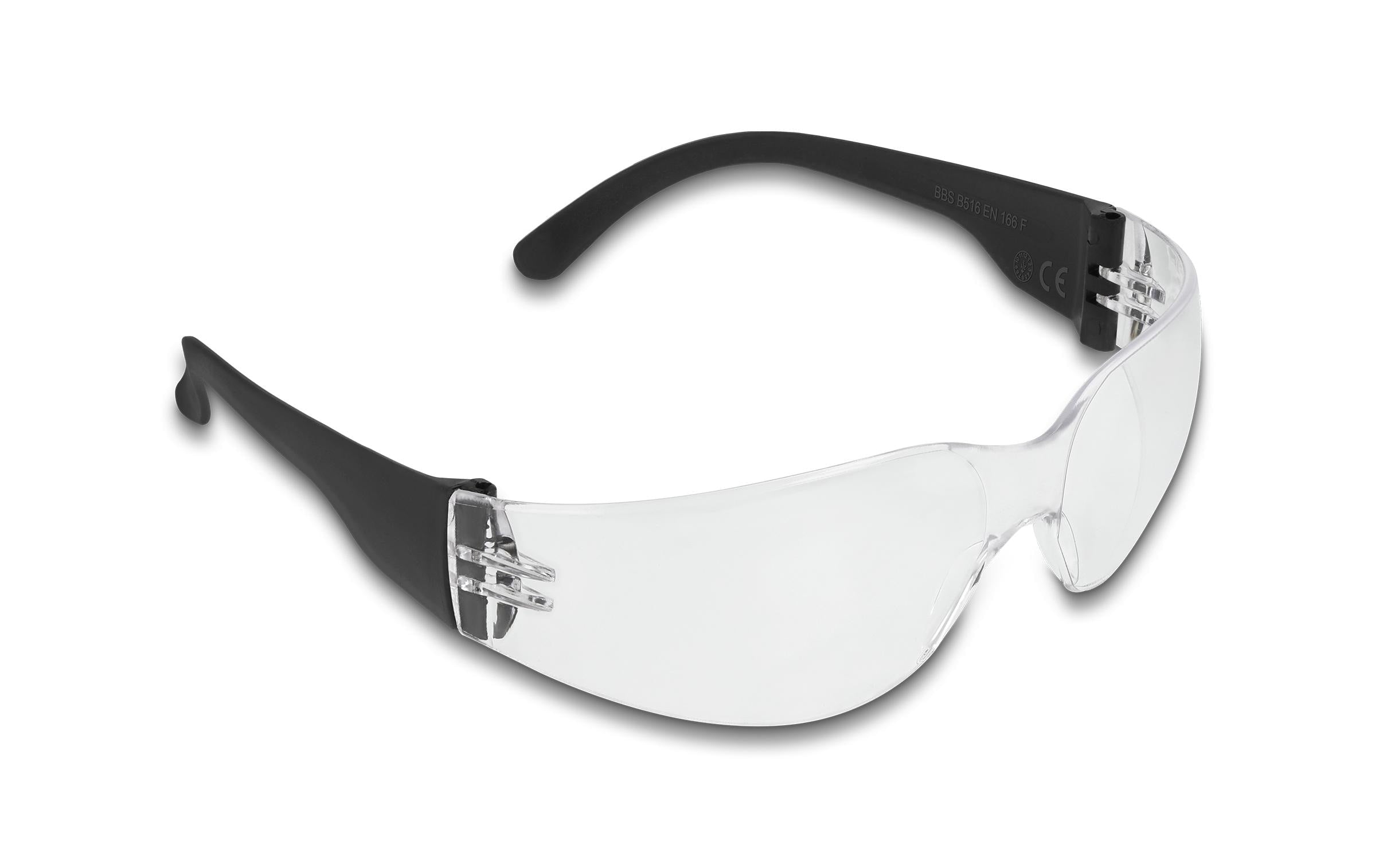 Delock Schutzbrille mit Bügel, Kunststoff Sichtscheiben klar, inklusiv Brillentasche