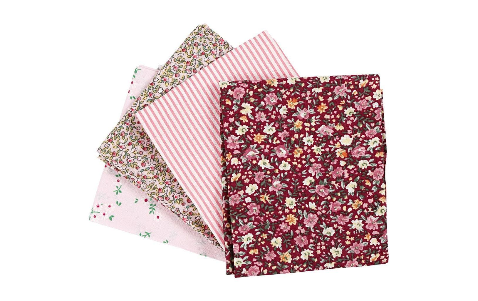 Creativ Company Stoffpaket Patchwork rose 45 x 55 cm, 10 g/qm, 4 Stück