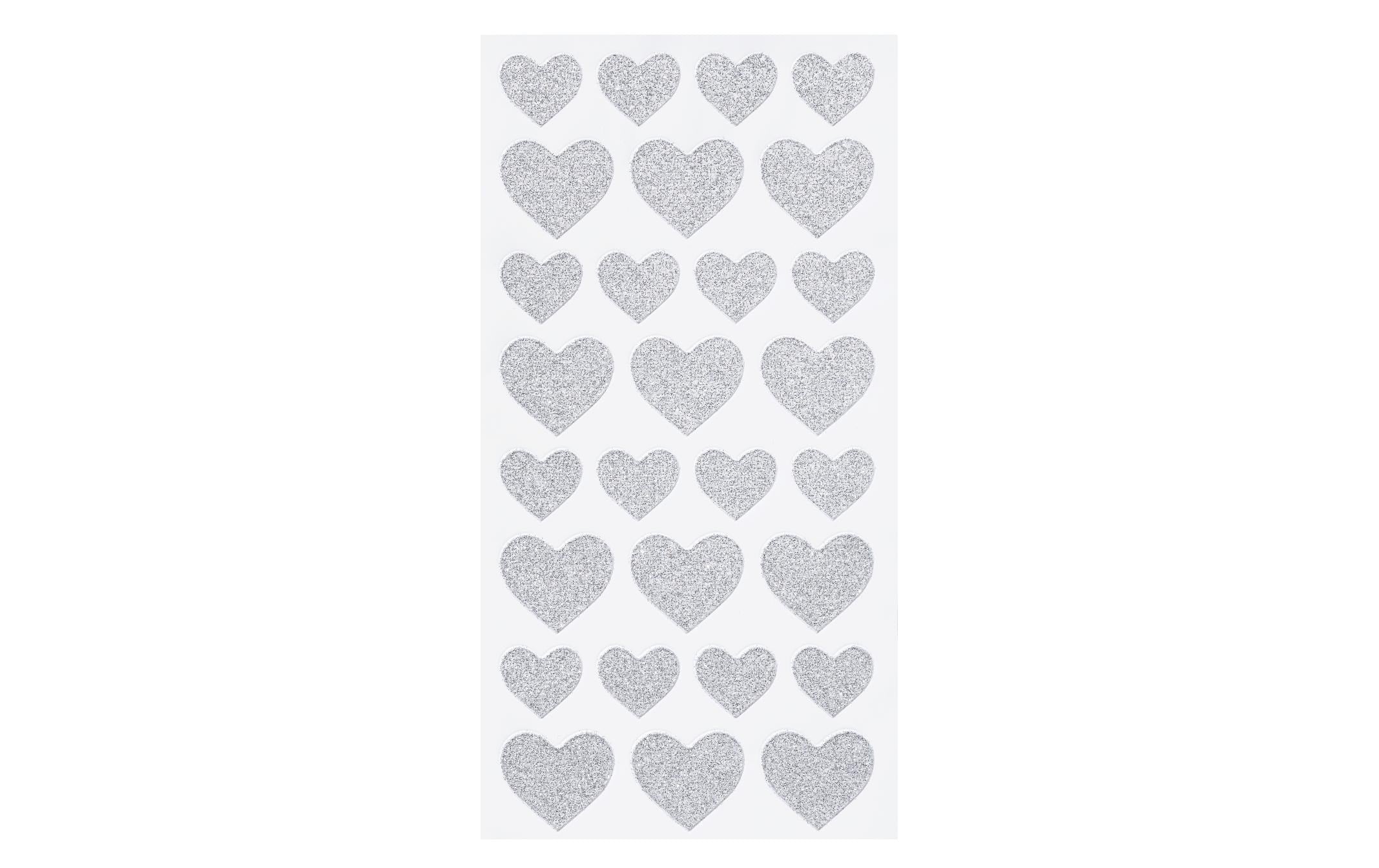 Hobbyfun Sticker Glitzer Herz silber