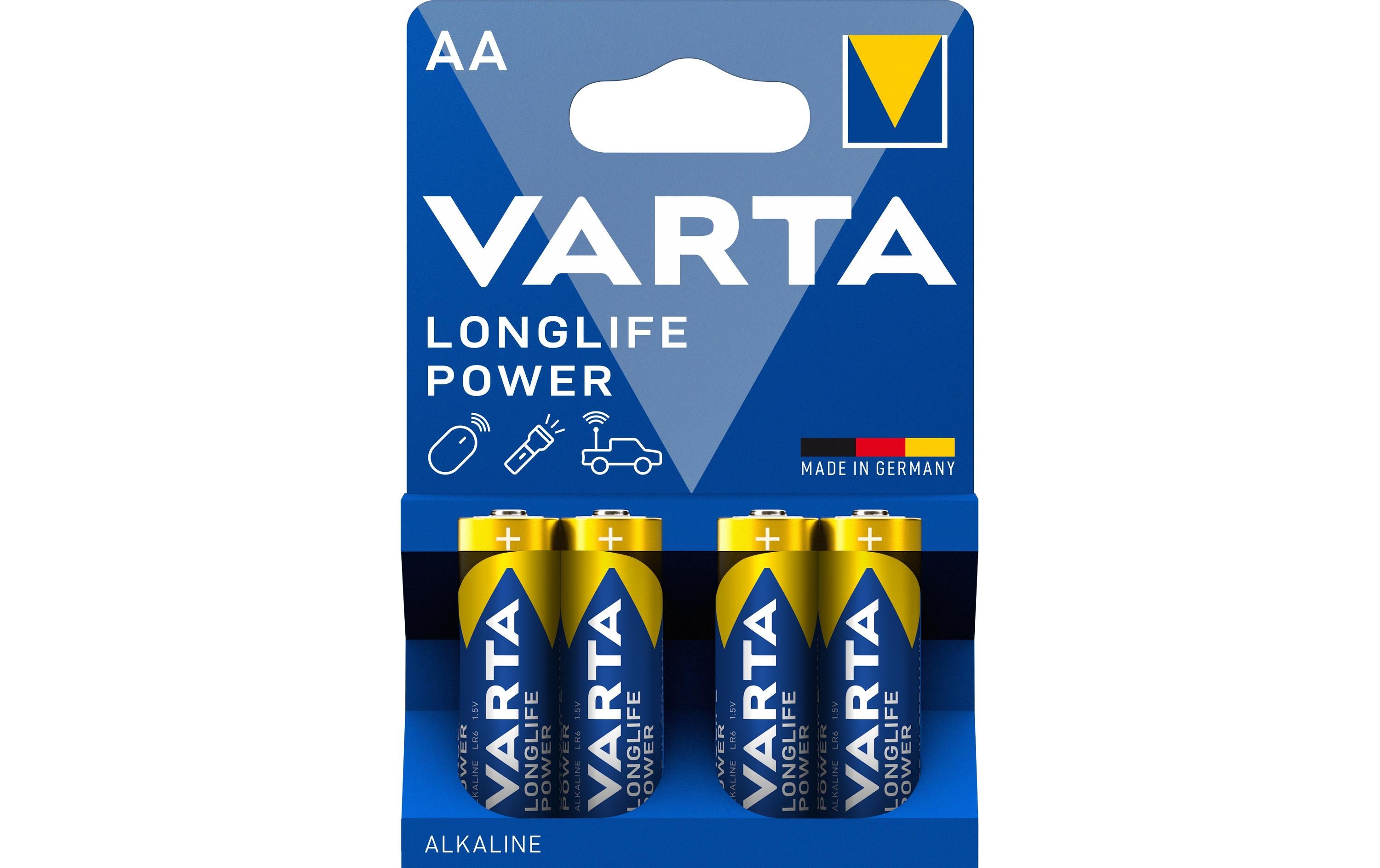 VARTA Longlife Power AA, 1.5V, 4Stk vergl. Typ LR06, MIGNON, AM3, AA