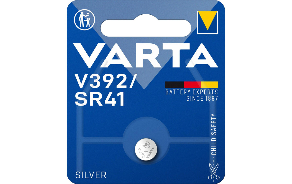 VARTA Knopfzelle Watch V392, 1.55V, 1Stk 1 Stück, Blister Verpackung, Watch Serie