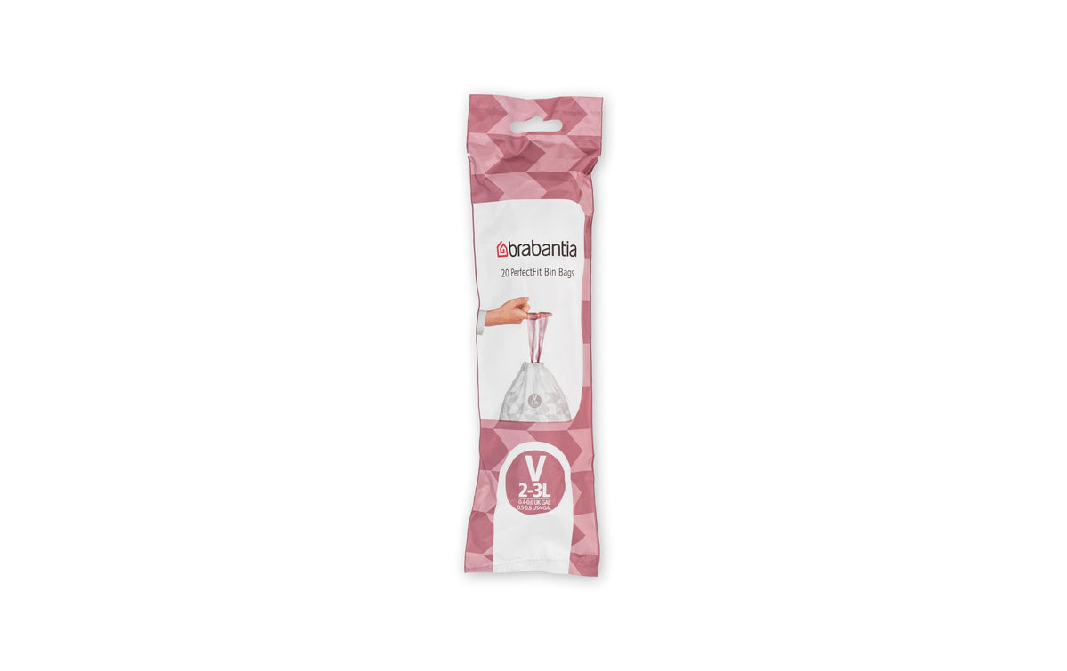 Brabantia PerfectFit Kehrichtsack V 3 Liter 20 Stück pro Rolle, passend zu New Icon 3 L