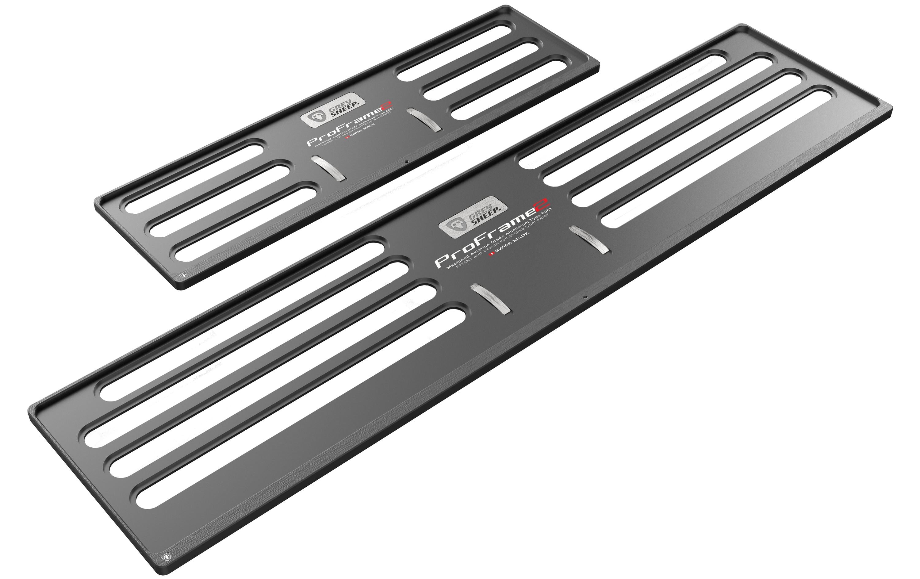 ProFrame 2, Nummernrahmen Set,Aluminium Dark Knight Black 30 x 8 cm / 50 x 11 cm