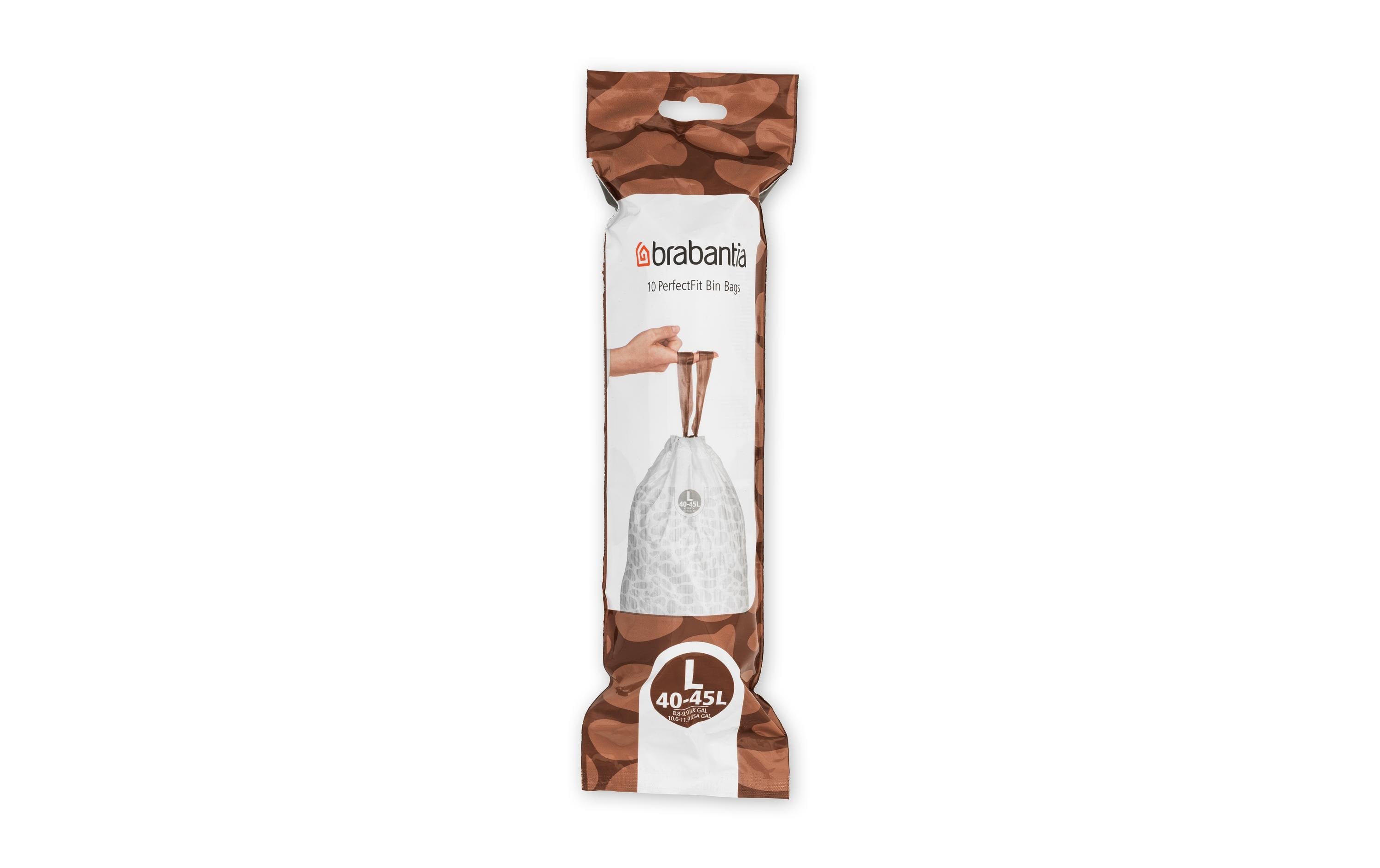 Brabantia PerfectFit Kehrichtsack 10 Stück pro Rolle, Grösse L, 45 Liter