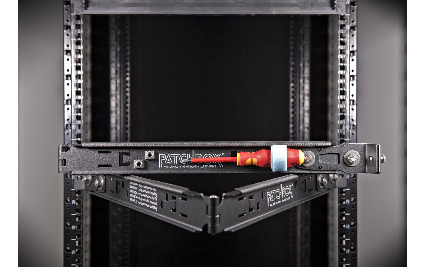 19" Patchbox Montagehilfe dritte Hand Setup für Geräte bis 50KG, oder als Laptopstand