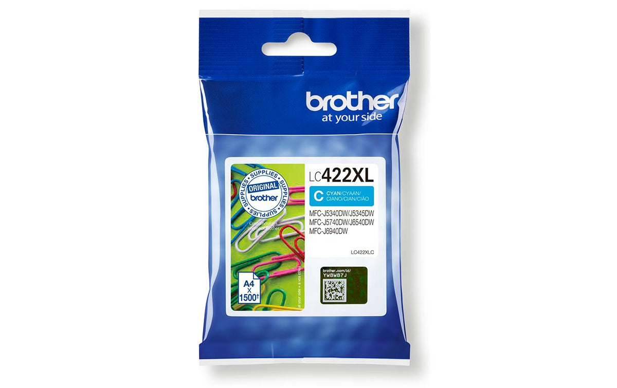 Tinte Brother LC-422XLC, CyanXL 1500 Seiten, J5340,J5740,J6540,J6940