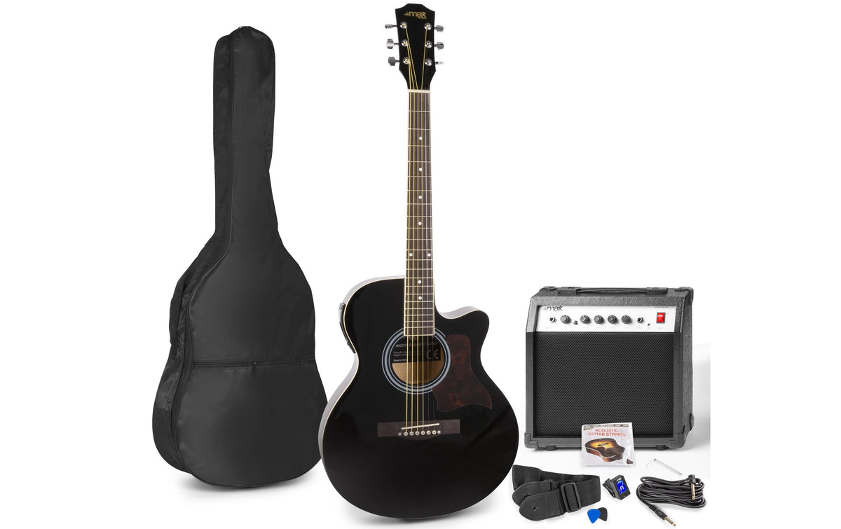 MAX ShowKit Elekroakustikgitarrenset, schwarz