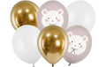 Partydeco Ballons Eisbär grau/gold, Ø 30 cm, 6 Stück