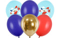 Partydeco Ballons Flugzeug farbig, Ø 30 cm, 6 Stück
