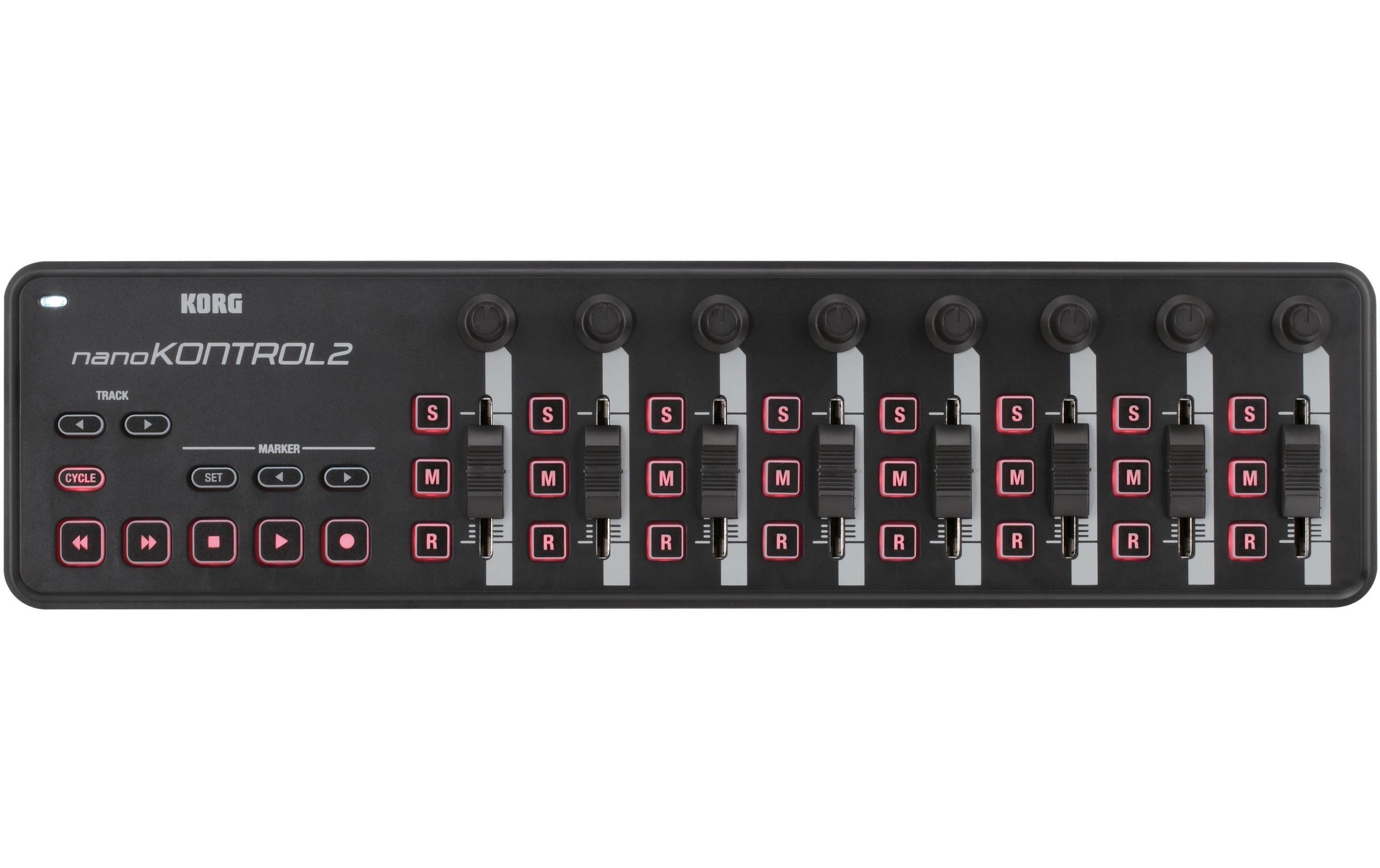 nanoKONTROL 2, schwarz USB-Controller, 8 Fader, schwarz